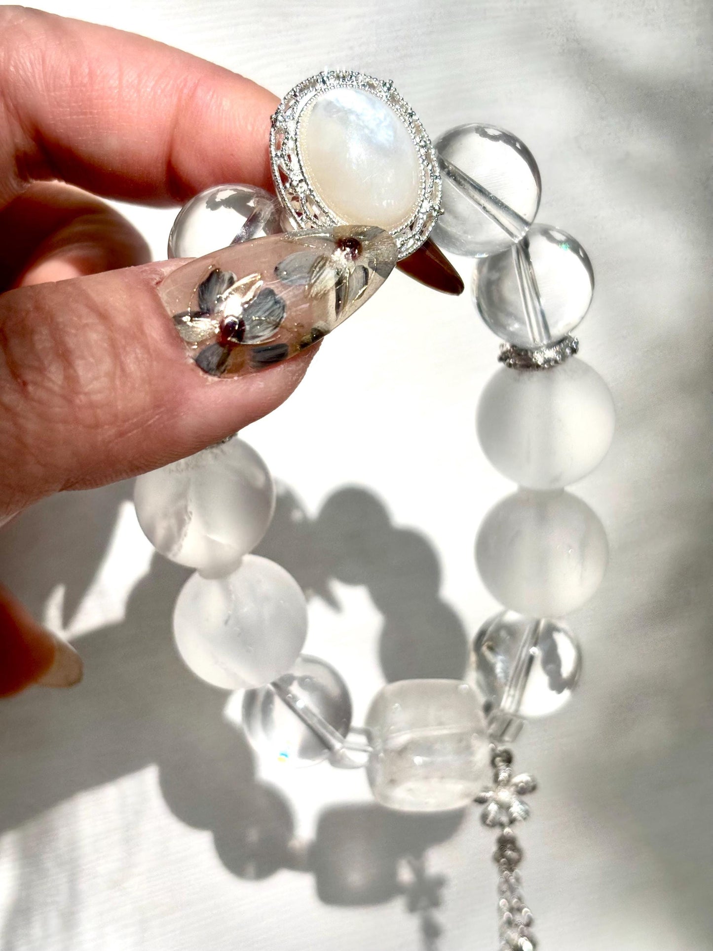 Moon Whisper - Clear Quartz x Mother of Pearl Bracelet
