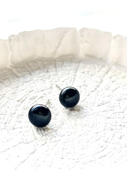 Midnight Vibe - Black Pearl Stud Earrings