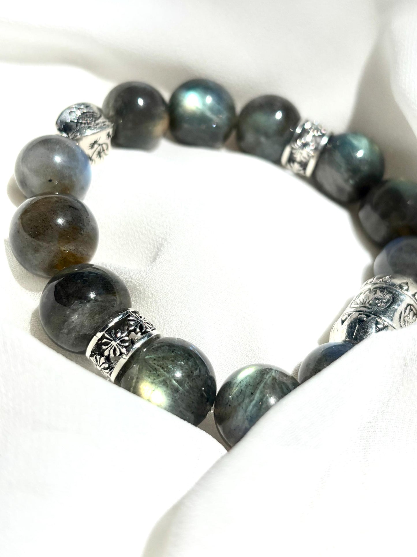 Mystic Guardian - Labradorite Elephant Charm Bracelet