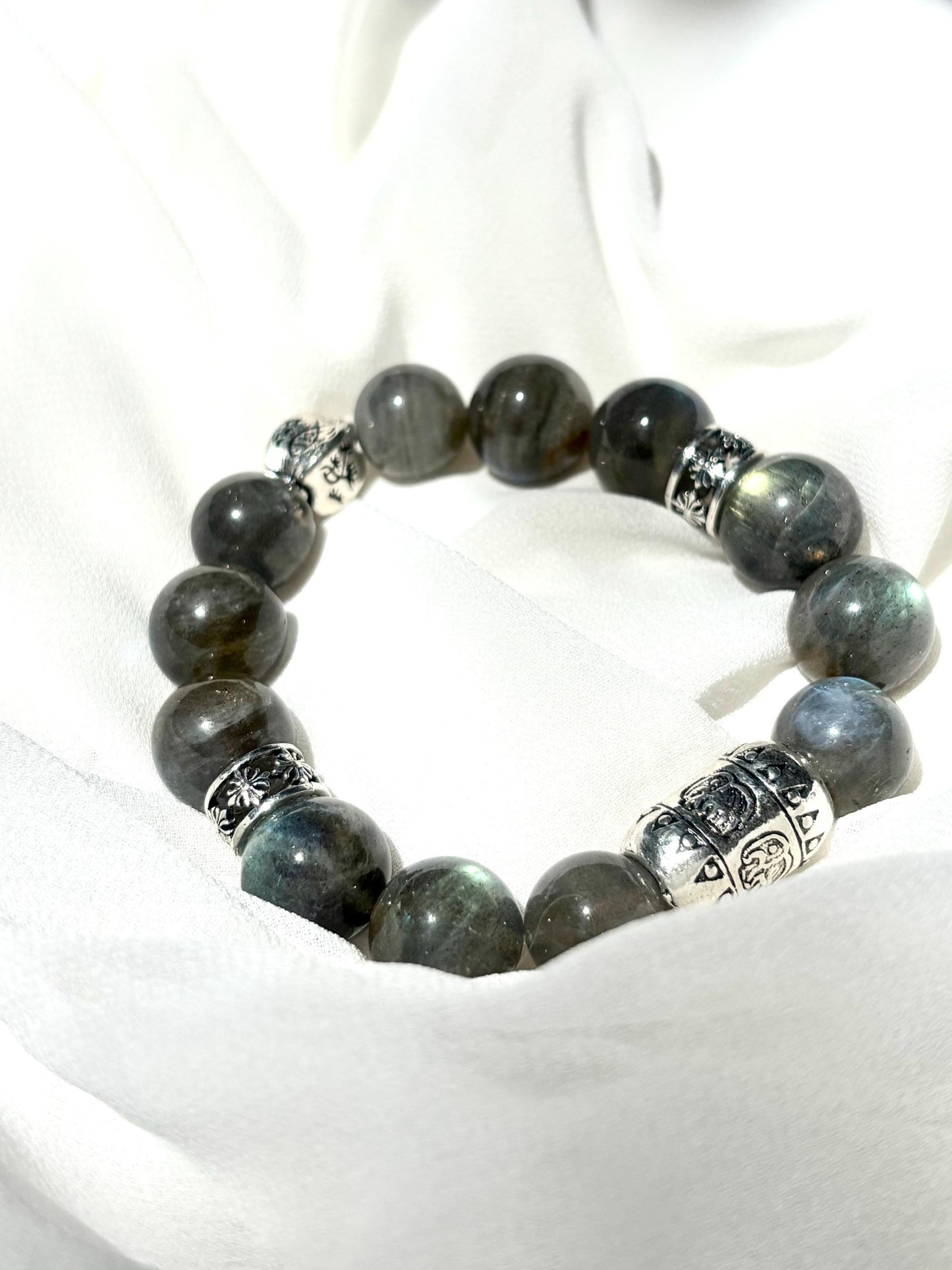 Mystic Guardian - Labradorite Elephant Charm Bracelet