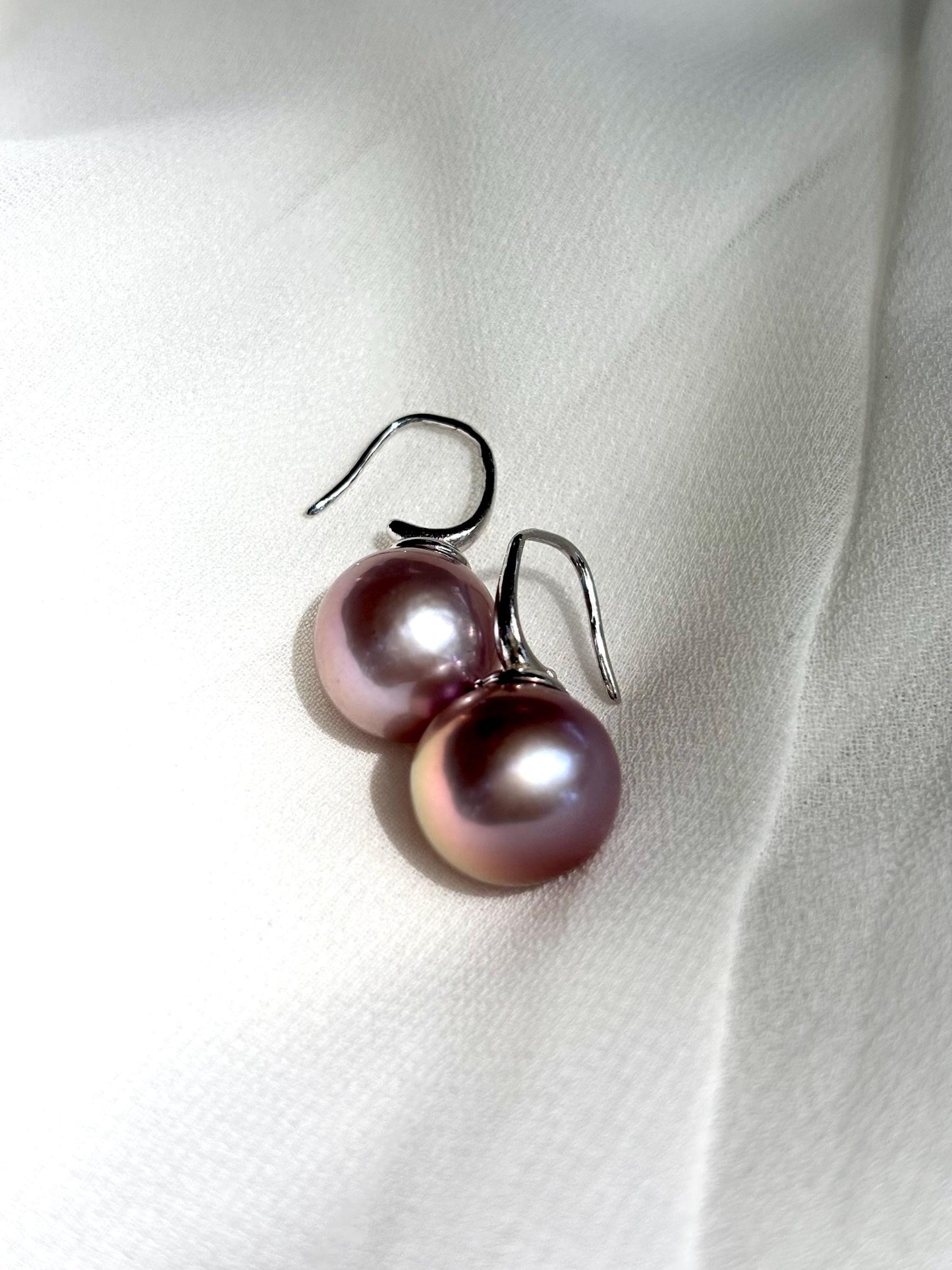 Lavender Moon Whisper - Lavender Pearl Drop Earrings