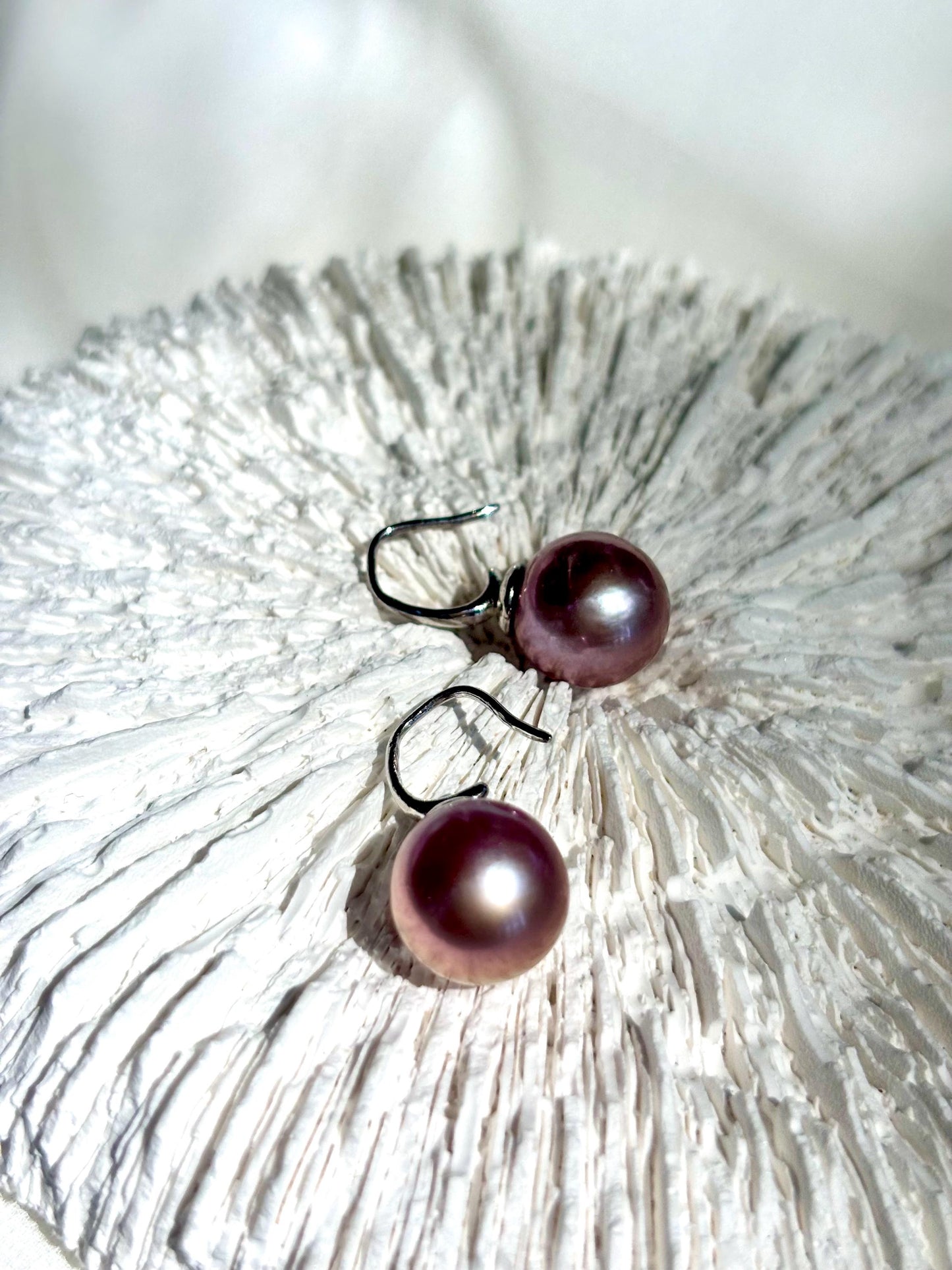 Lavender Moon Whisper - Lavender Pearl Drop Earrings