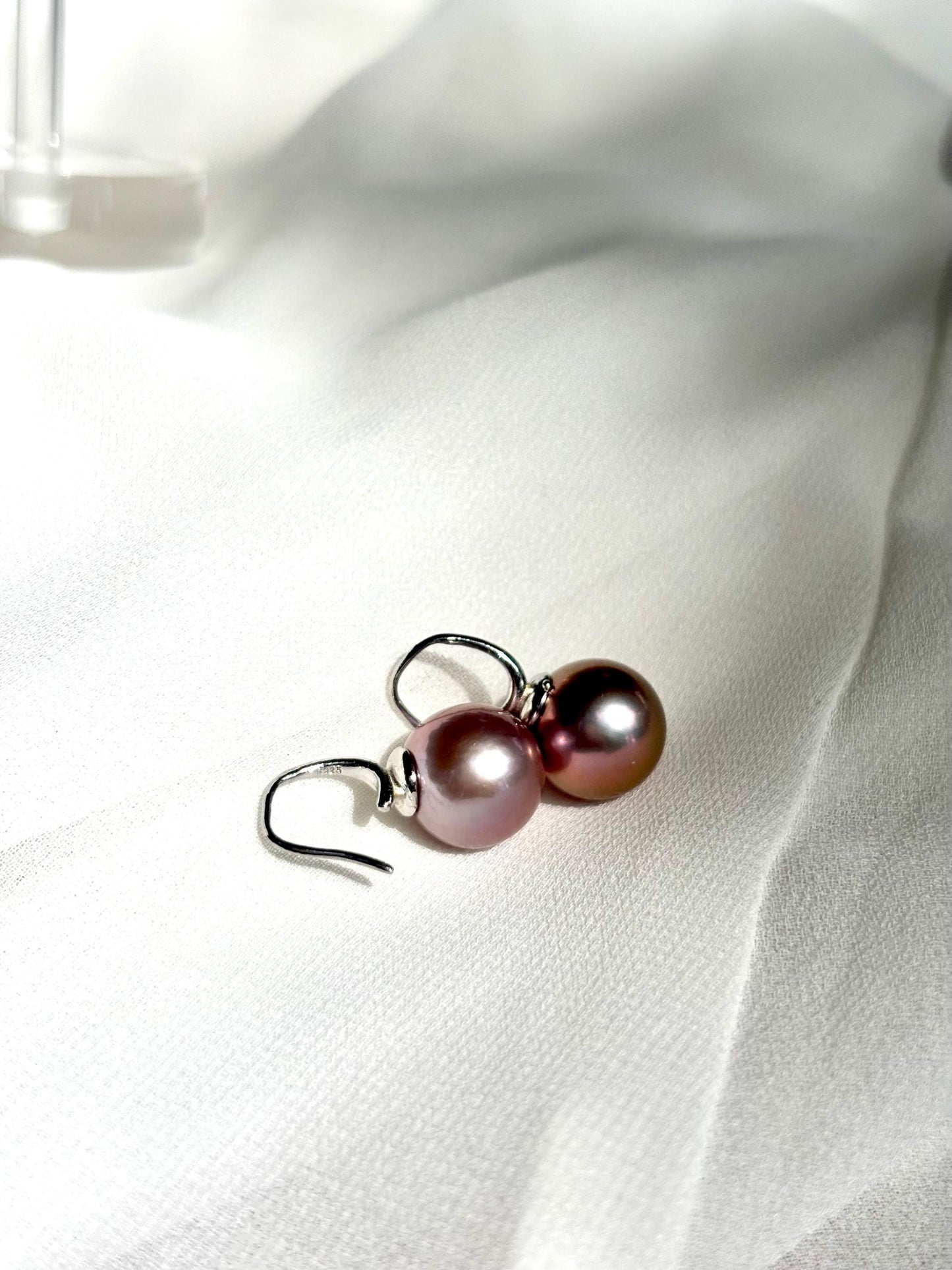Lavender Moon Whisper - Lavender Pearl Drop Earrings