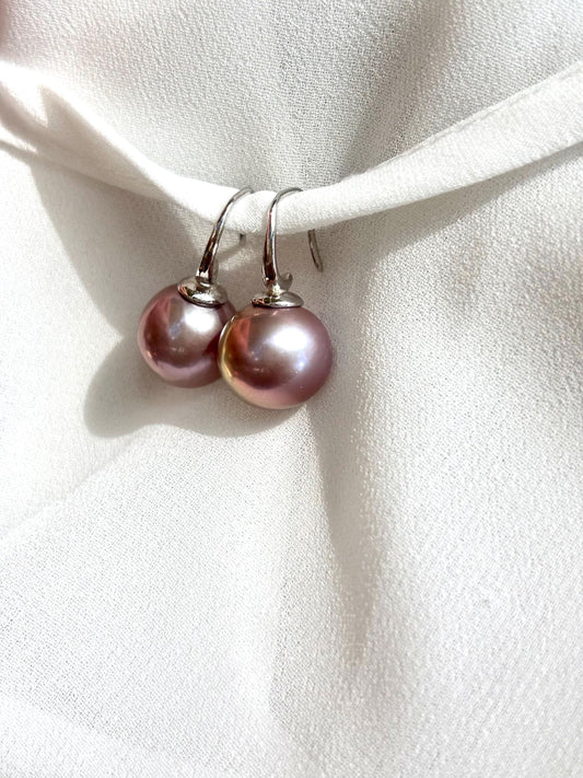 Lavender Moon Whisper - Lavender Pearl Drop Earrings