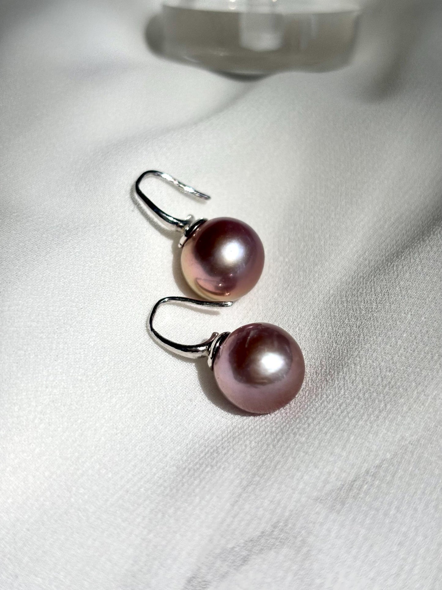Lavender Moon Whisper - Lavender Pearl Drop Earrings