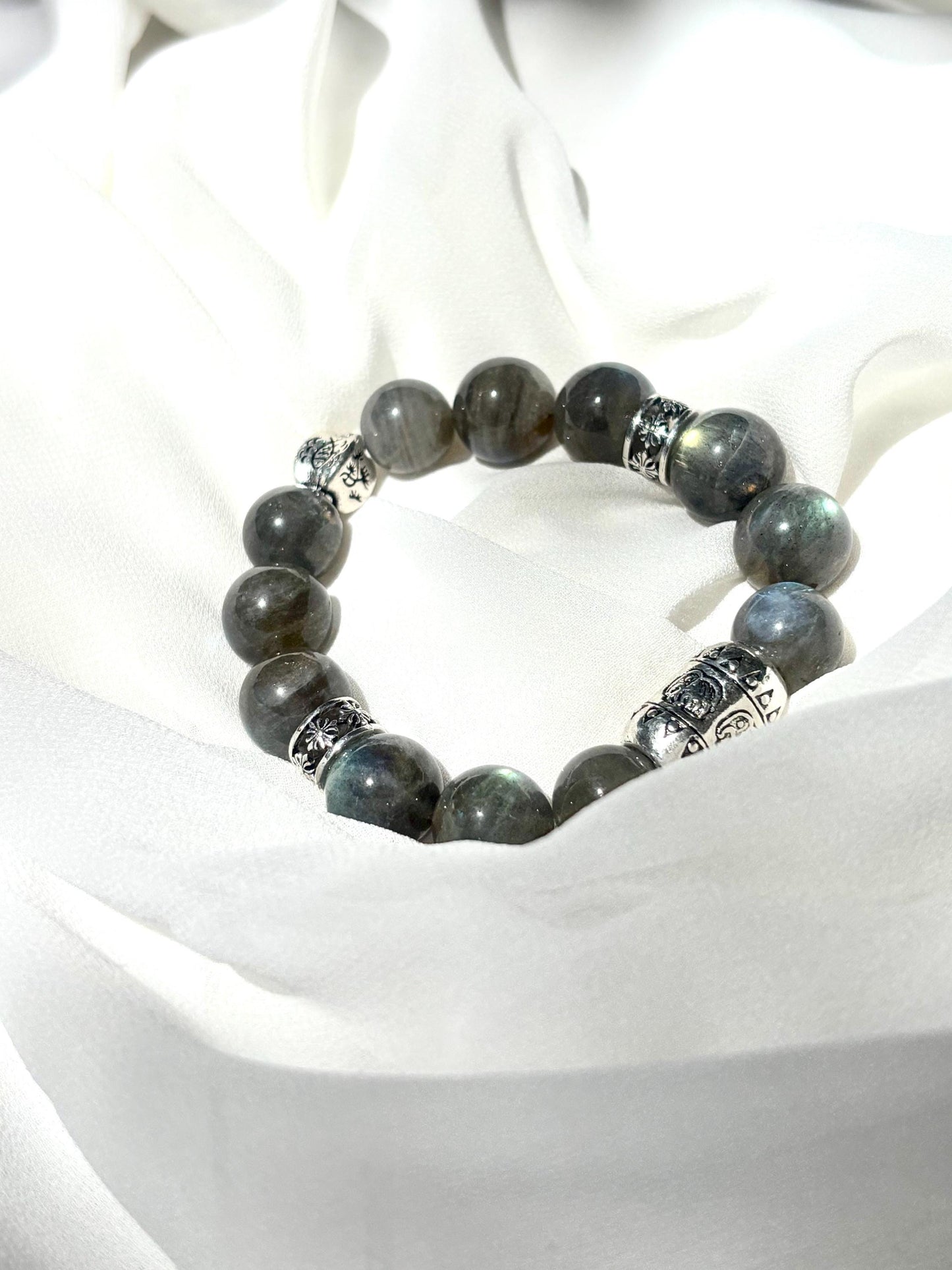 Mystic Guardian - Labradorite Elephant Charm Bracelet