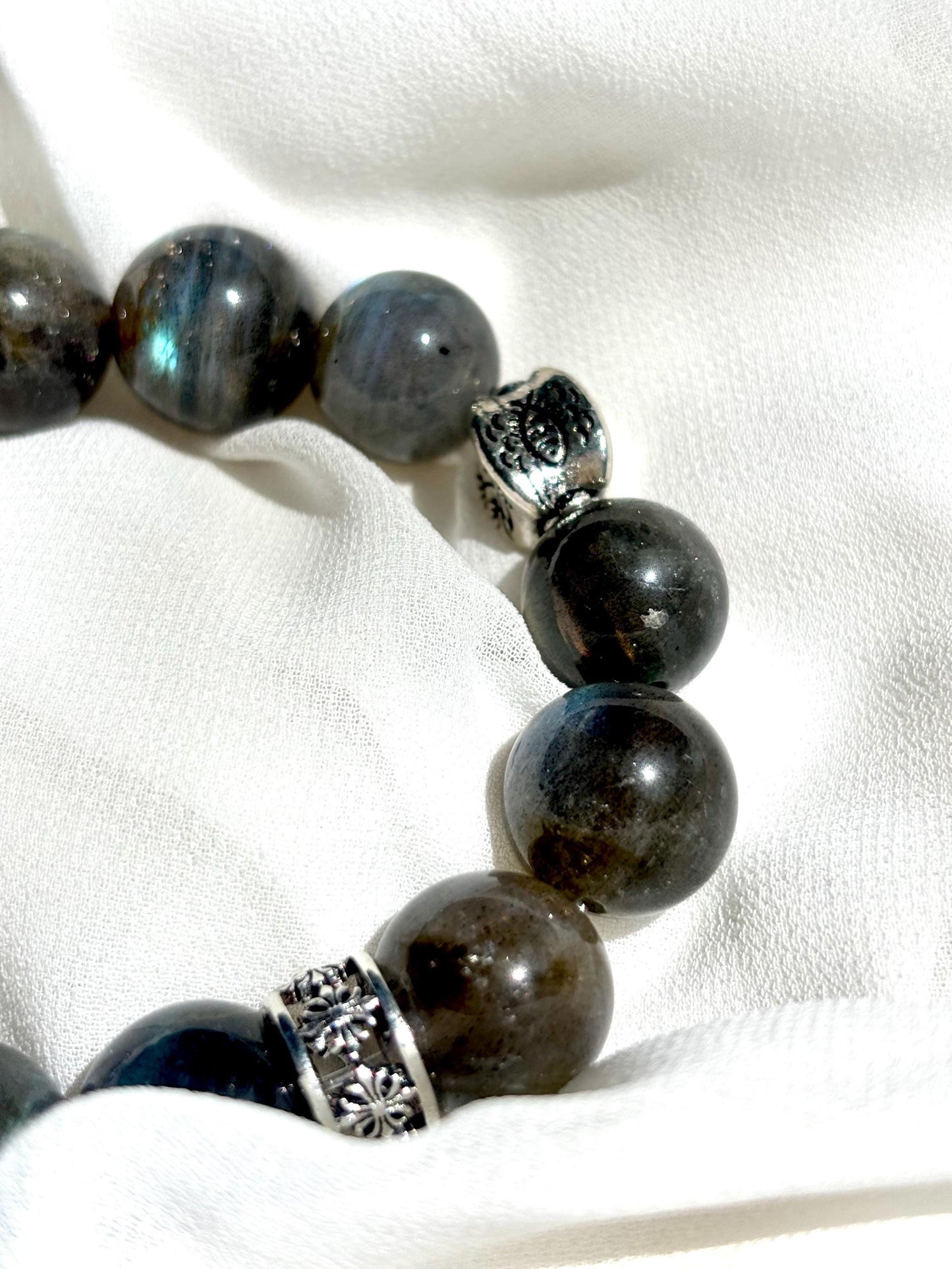 Mystic Guardian - Labradorite Elephant Charm Bracelet