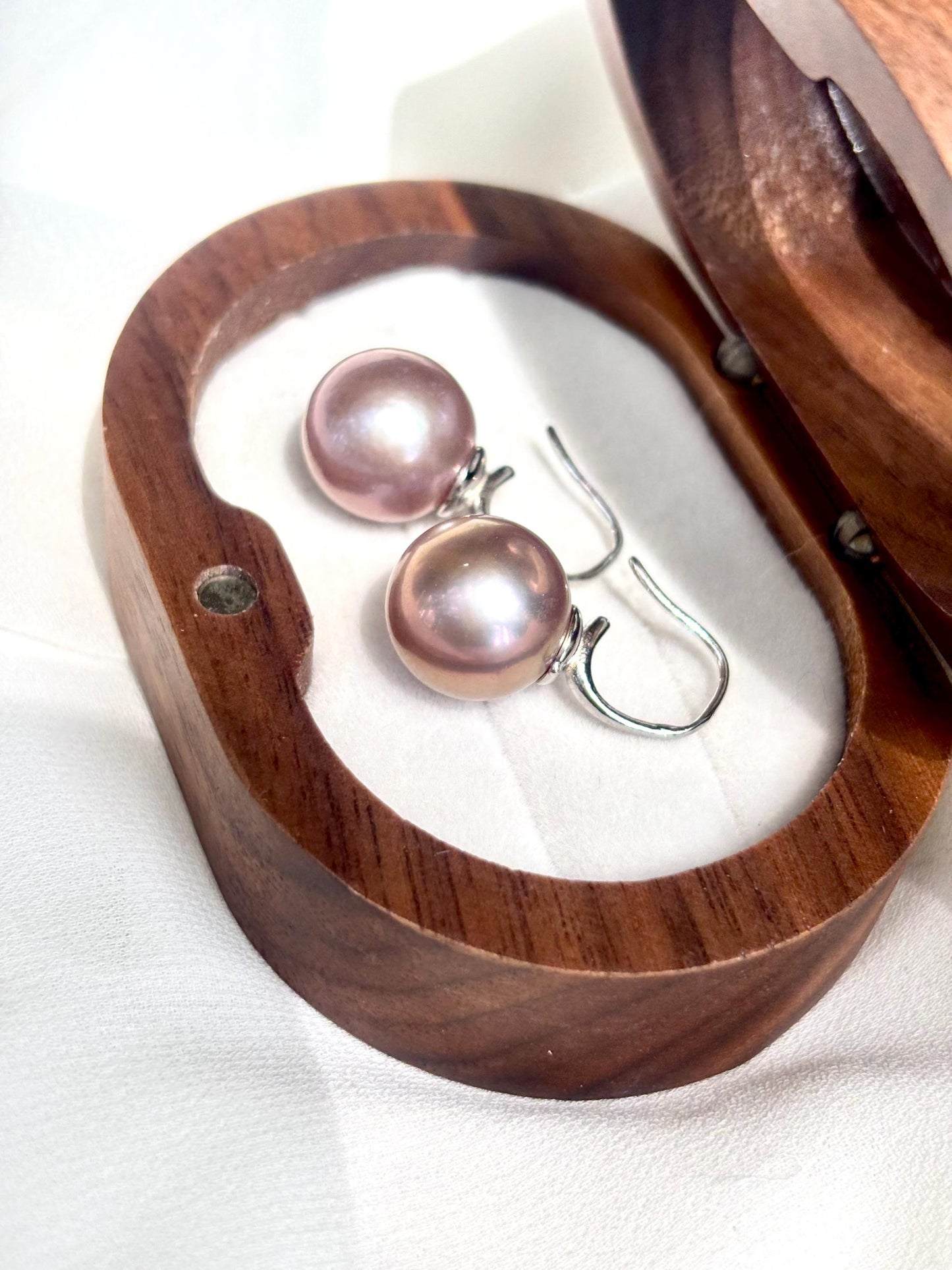 Lavender Moon Whisper - Lavender Pearl Drop Earrings