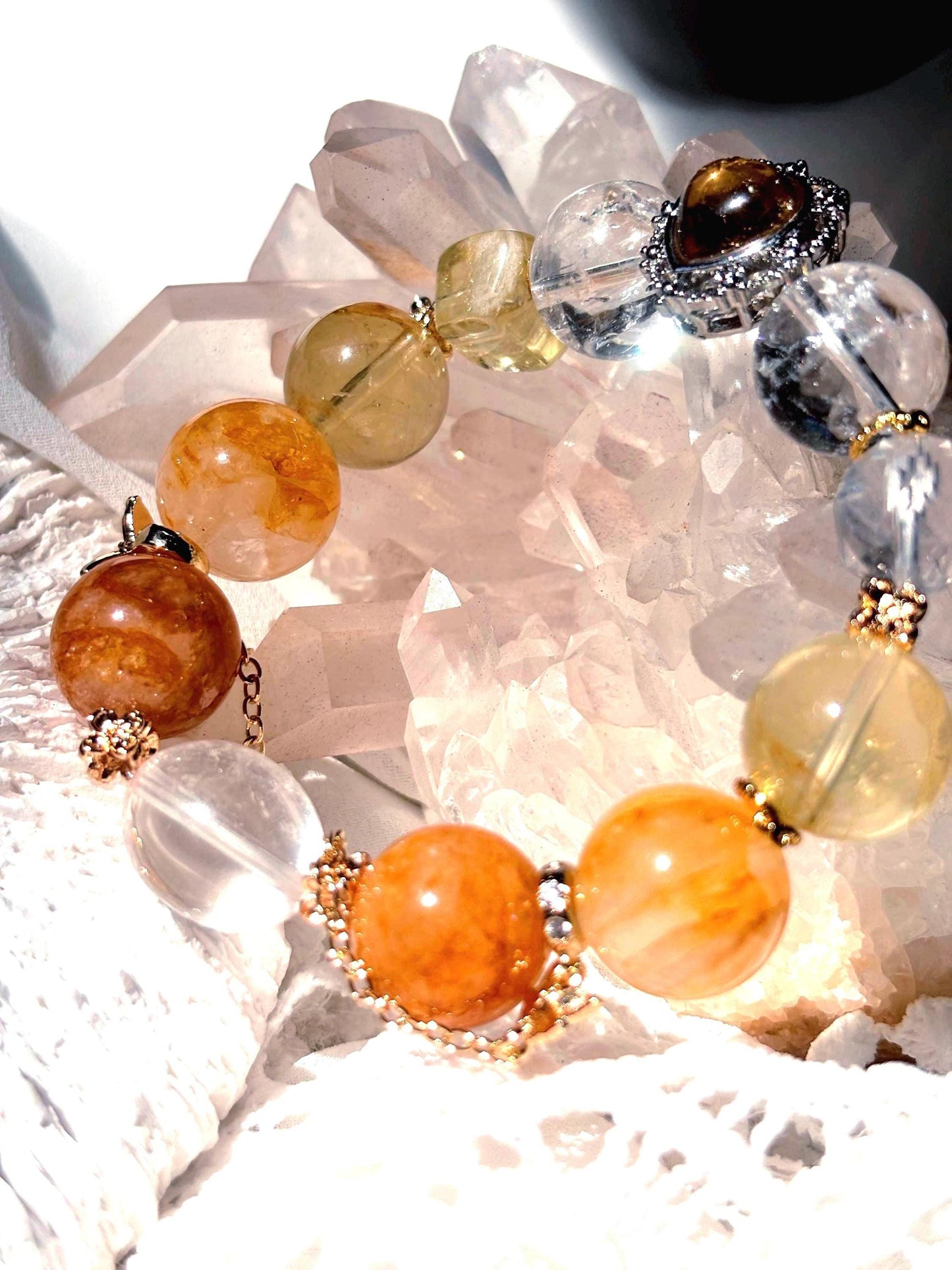 Solenara - Golden Light Heart Crystal Bracelet