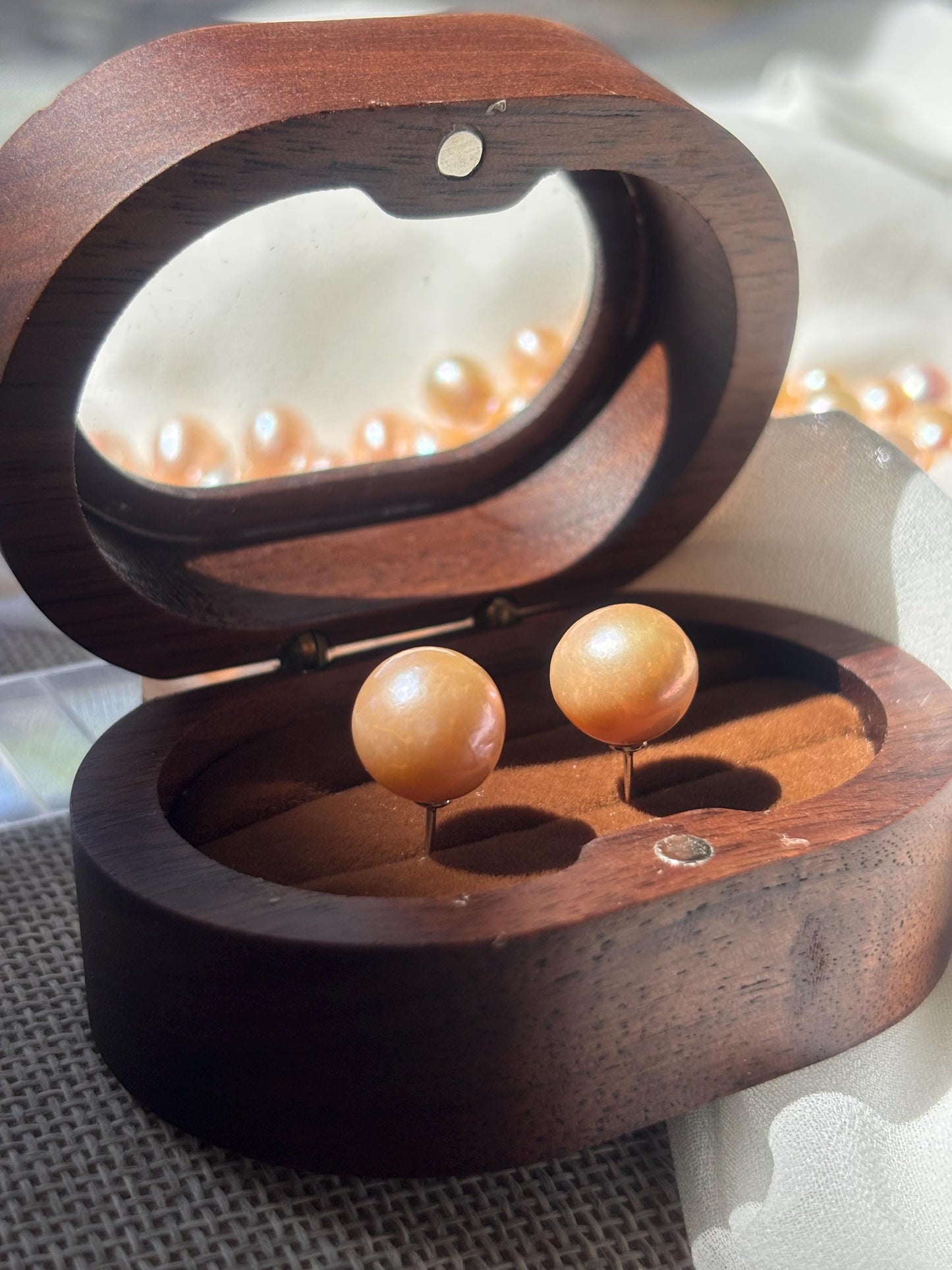 Peach Blossom Glow - Baroque Pearl Necklace & Earrings Set