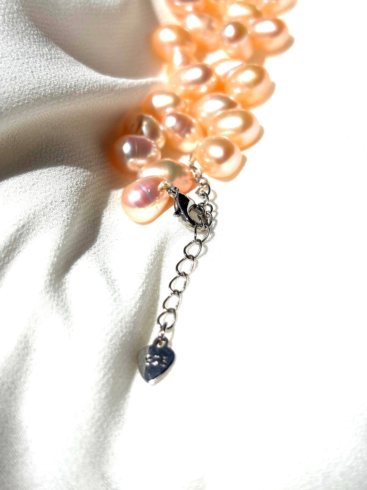 Peach Blossom Glow - Baroque Pearl Necklace & Earrings Set