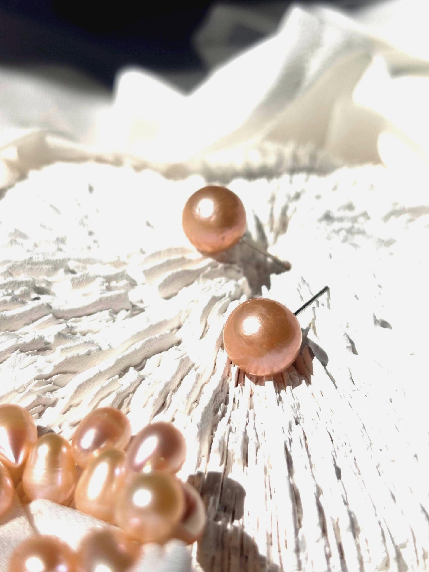 Peach Blossom Glow - Baroque Pearl Necklace & Earrings Set