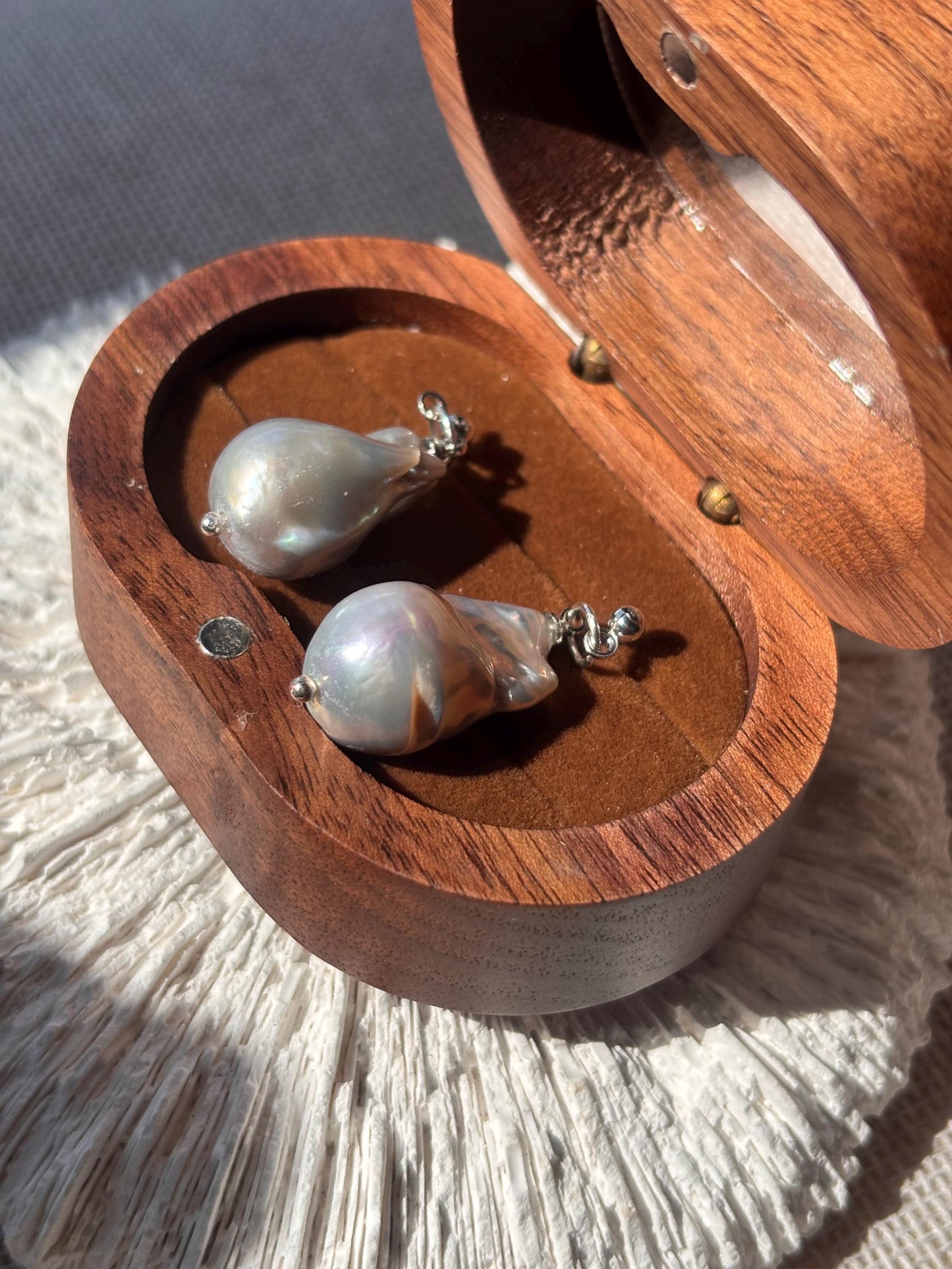 Silverstream Whisper - Fish Tail Baroque Pearl Stud Earrings