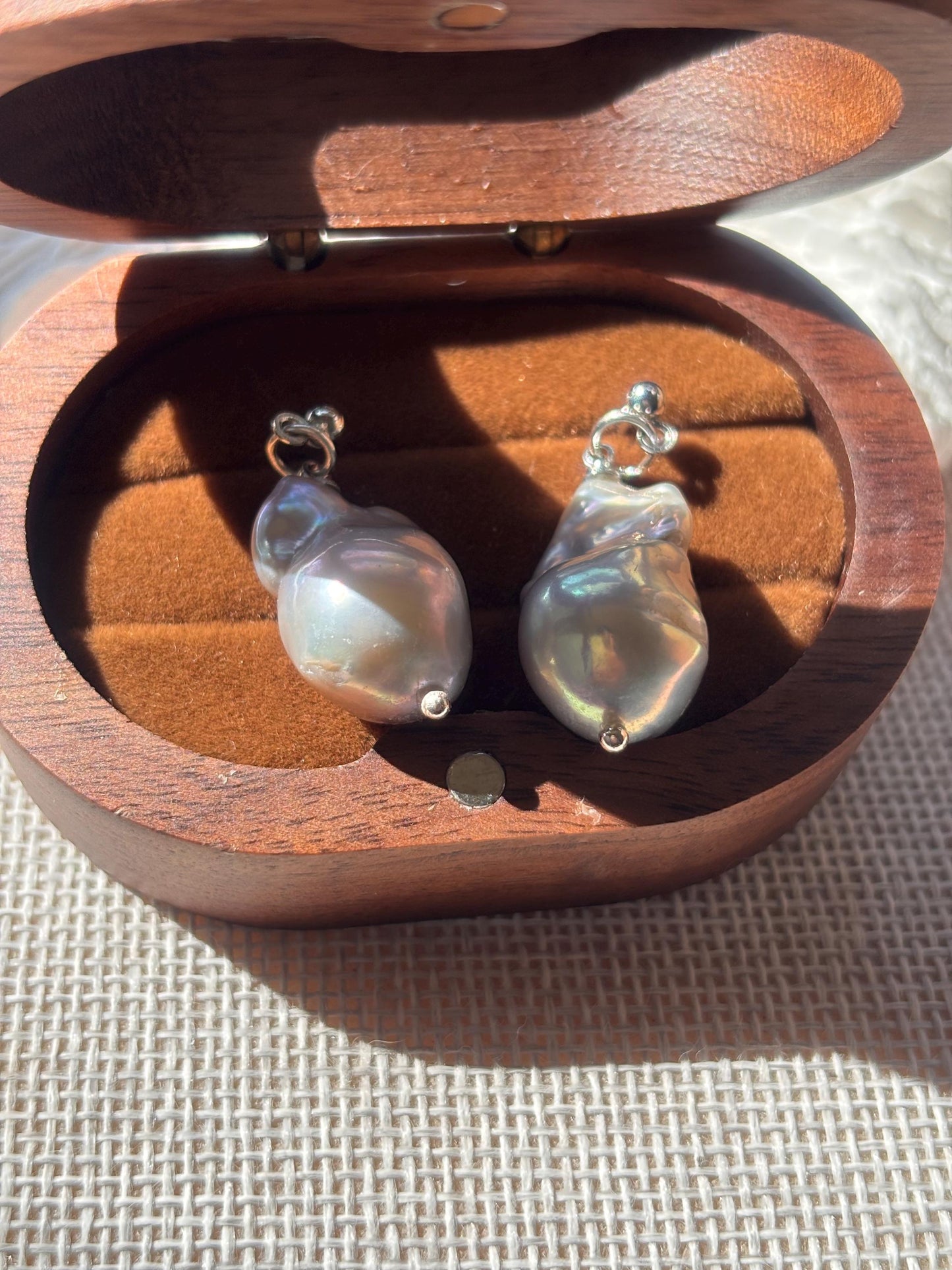 Silverstream Whisper - Fish Tail Baroque Pearl Stud Earrings