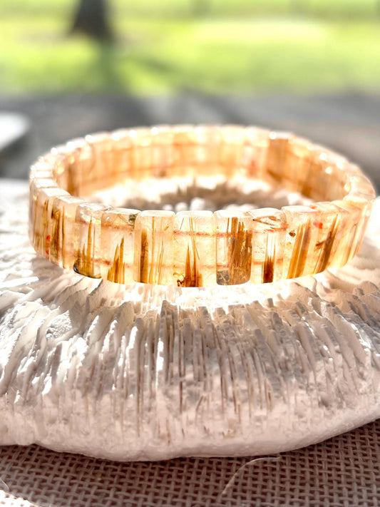 Solaris Veil - Golden Rutilated Quartz Bracelet