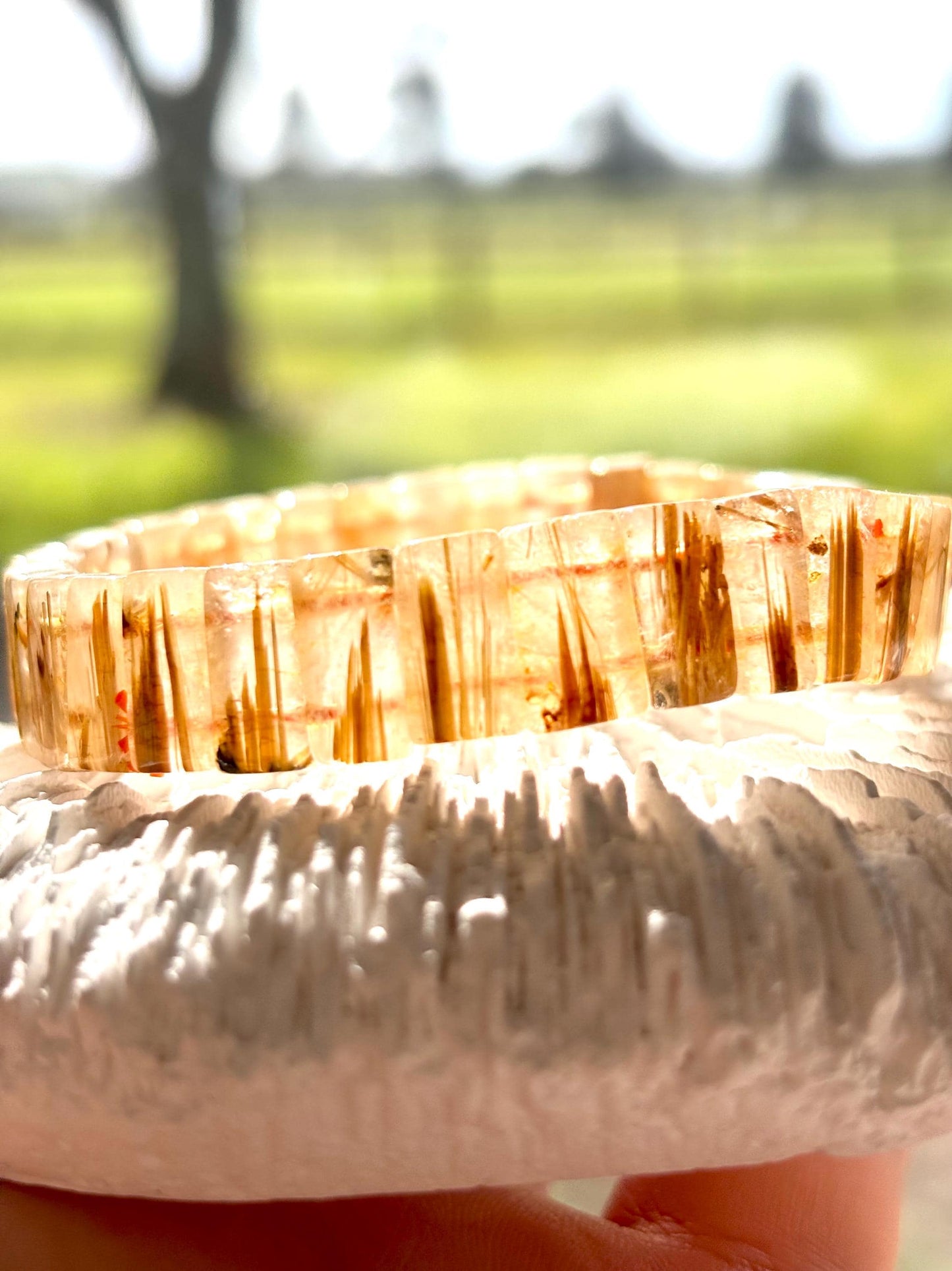 Solaris Veil - Golden Rutilated Quartz Bracelet