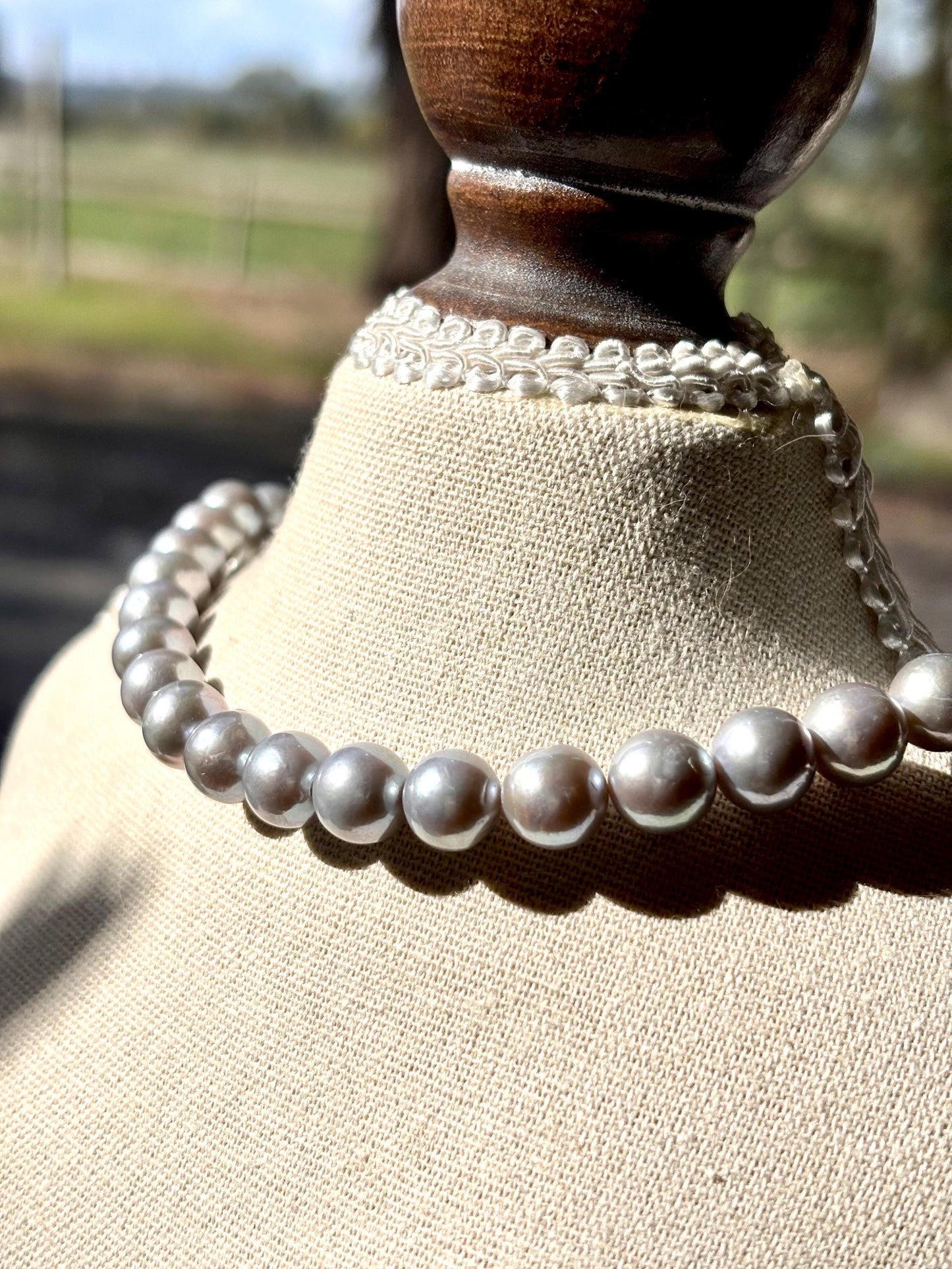 Moonmist Whisper - Silver Grey Pearl Necklace