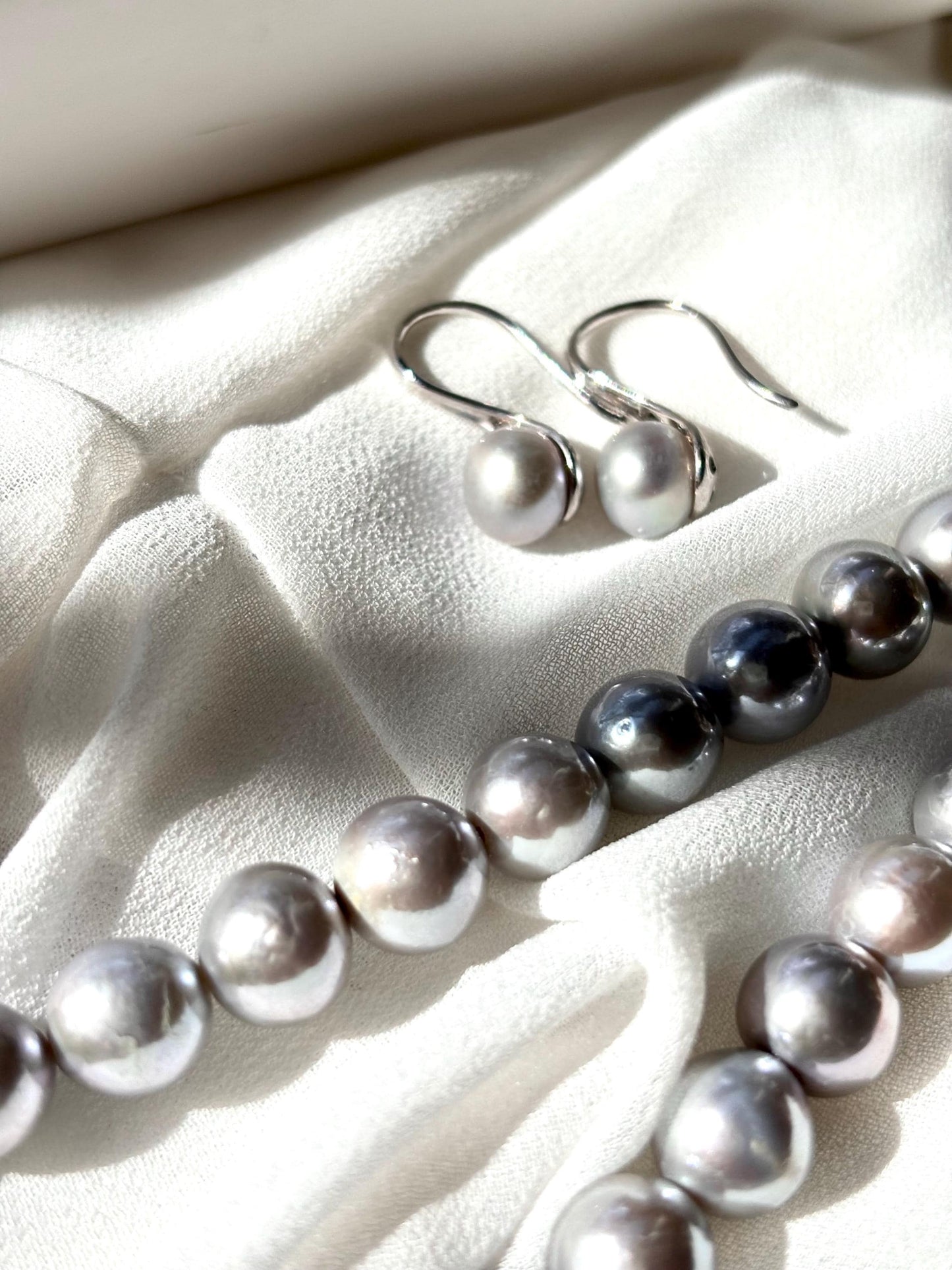 Moonmist Whisper - Silver Grey Pearl Necklace