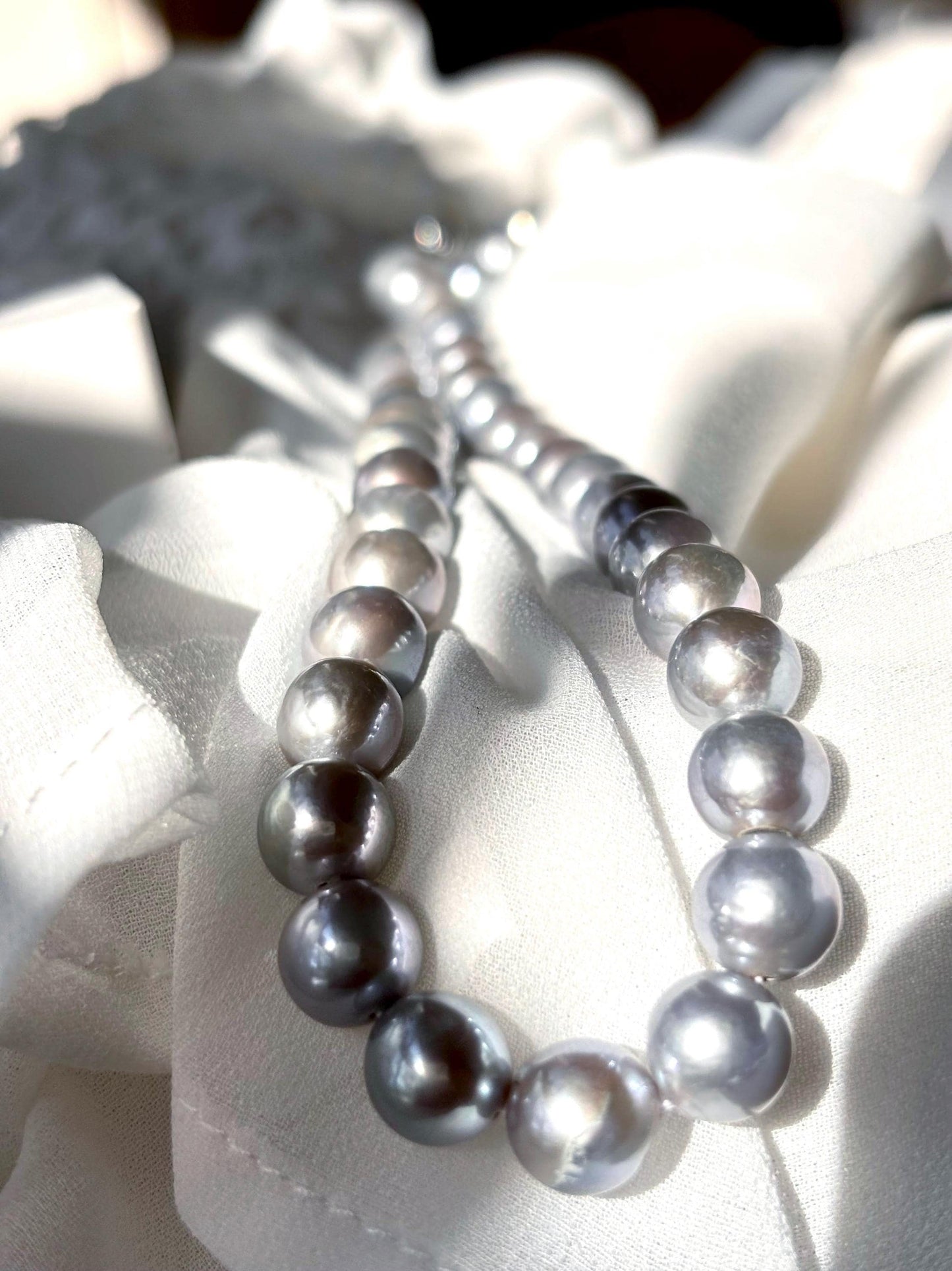 Moonmist Whisper - Silver Grey Pearl Necklace
