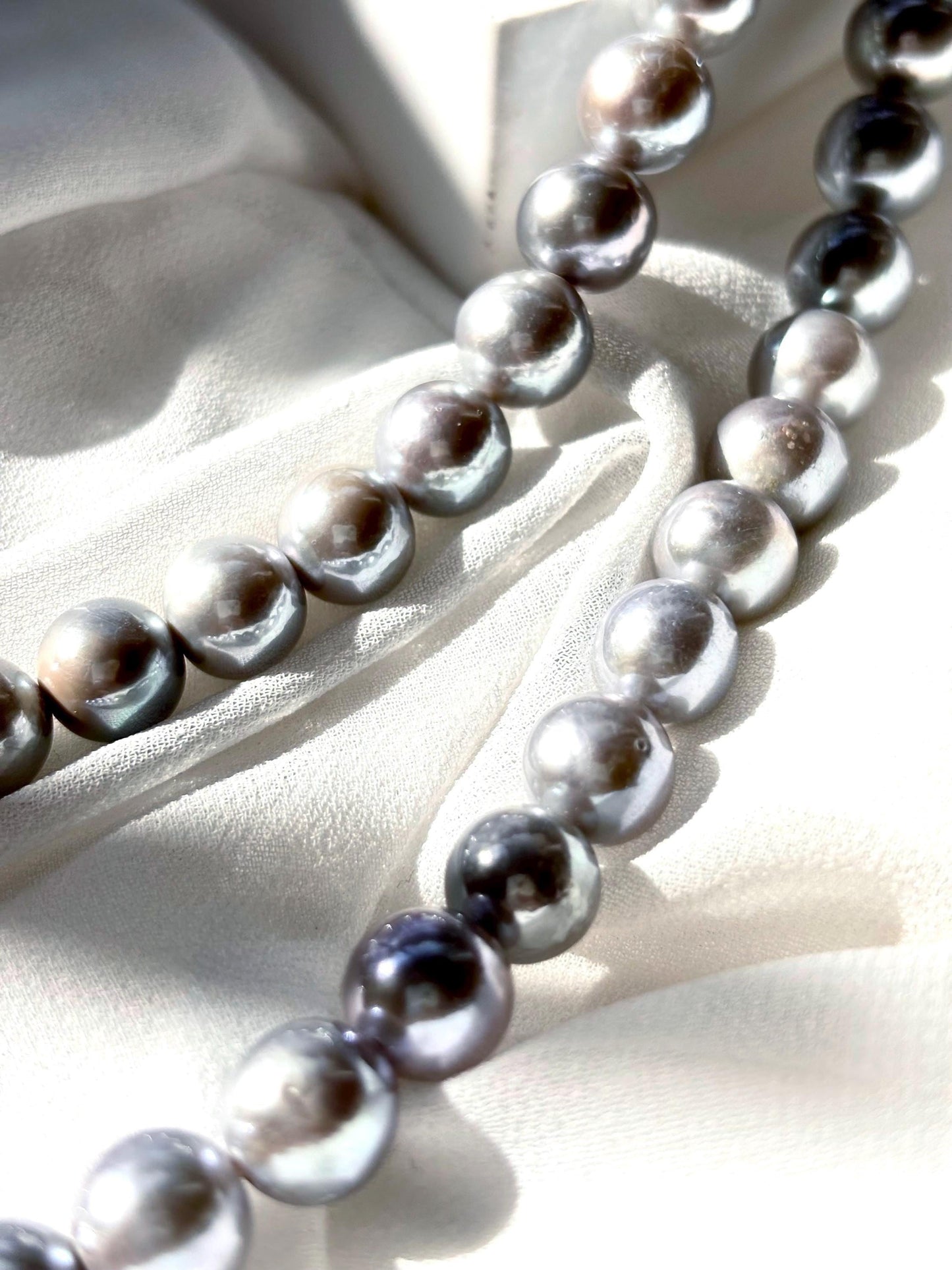 Moonmist Whisper - Silver Grey Pearl Necklace