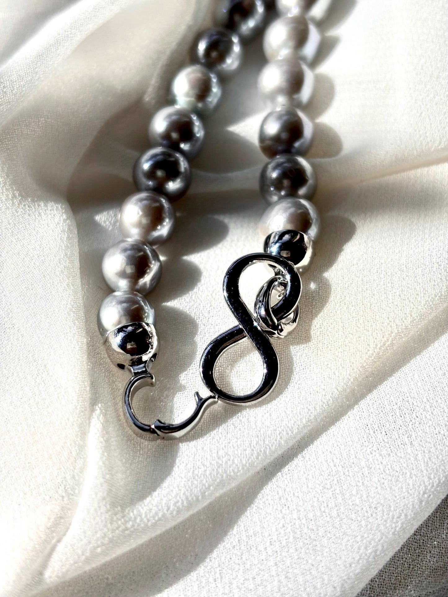 Moonmist Whisper - Silver Grey Pearl Necklace