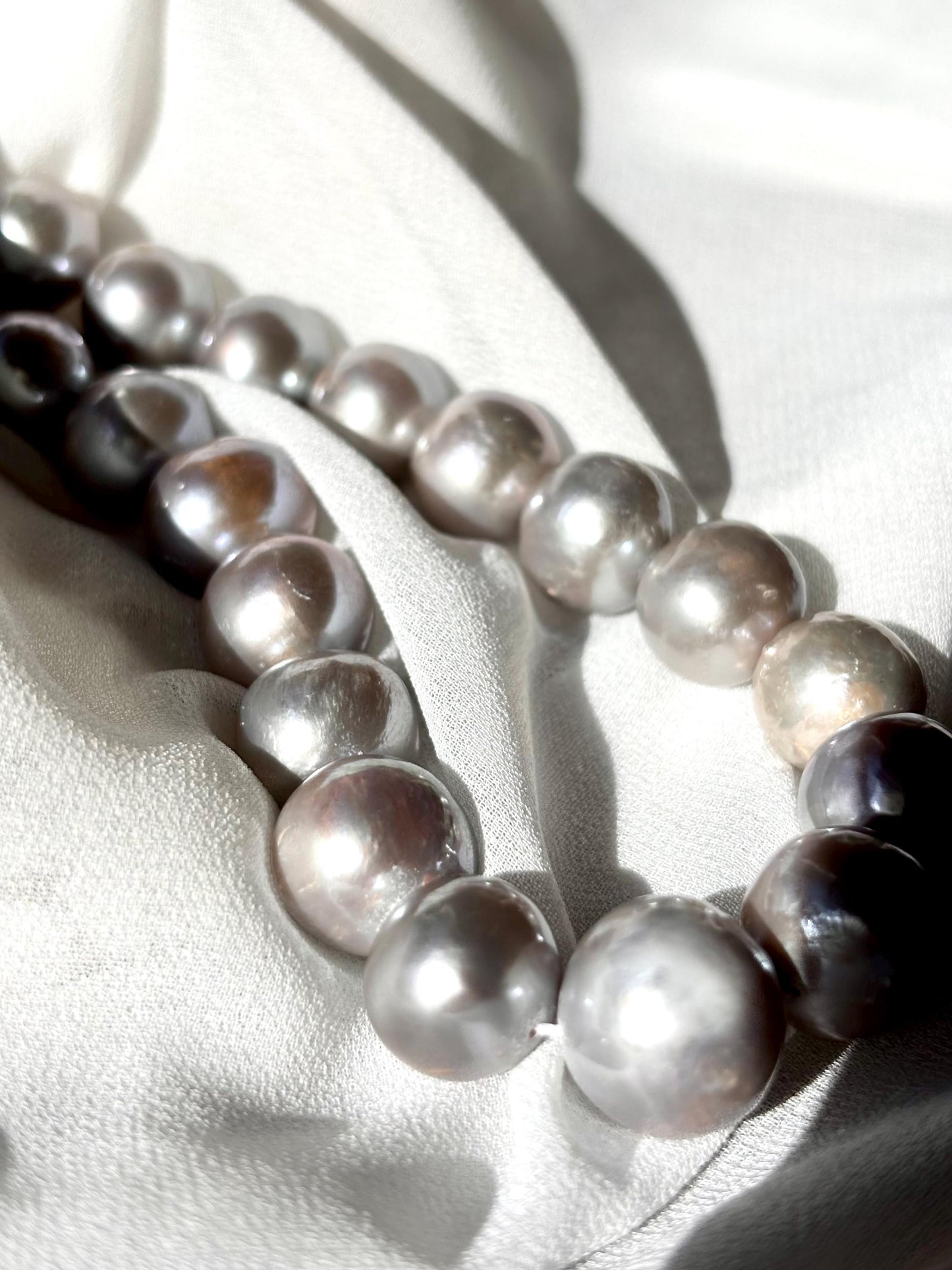 Moonshade Reverie - Grey Edison Freshwater Pearl Necklace | Minimalist Statement Jewelry Gift for Her