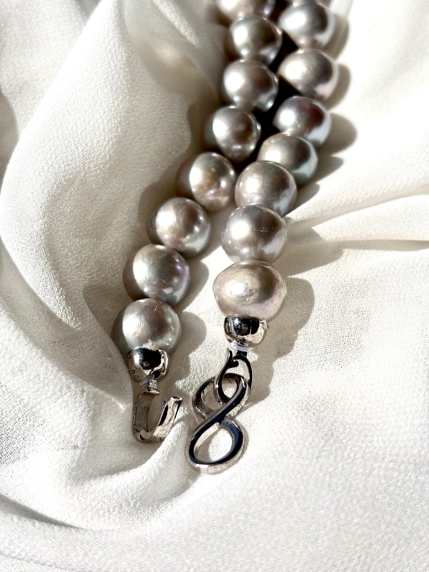 Moonshade Reverie - Grey Edison Freshwater Pearl Necklace | Minimalist Statement Jewelry Gift for Her