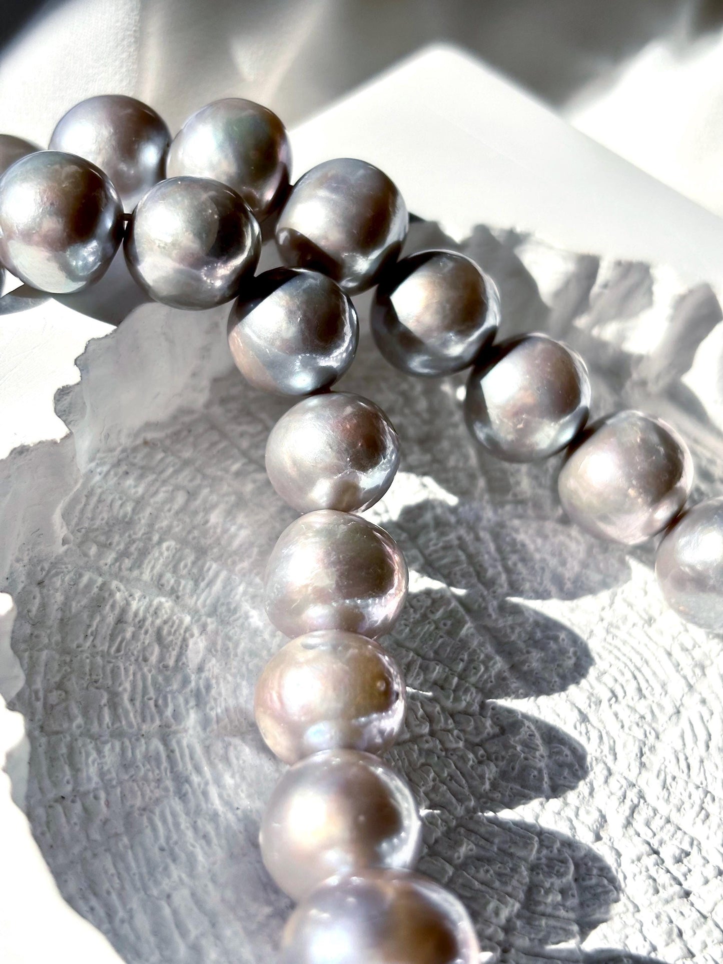 Moonshade Reverie - Grey Edison Freshwater Pearl Necklace | Minimalist Statement Jewelry Gift for Her