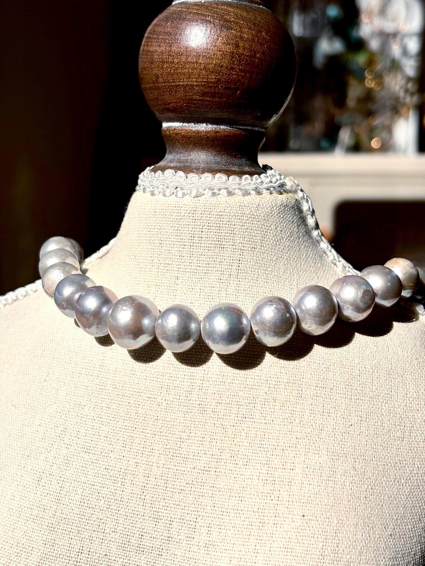 Moonshade Reverie - Grey Edison Freshwater Pearl Necklace | Minimalist Statement Jewelry Gift for Her