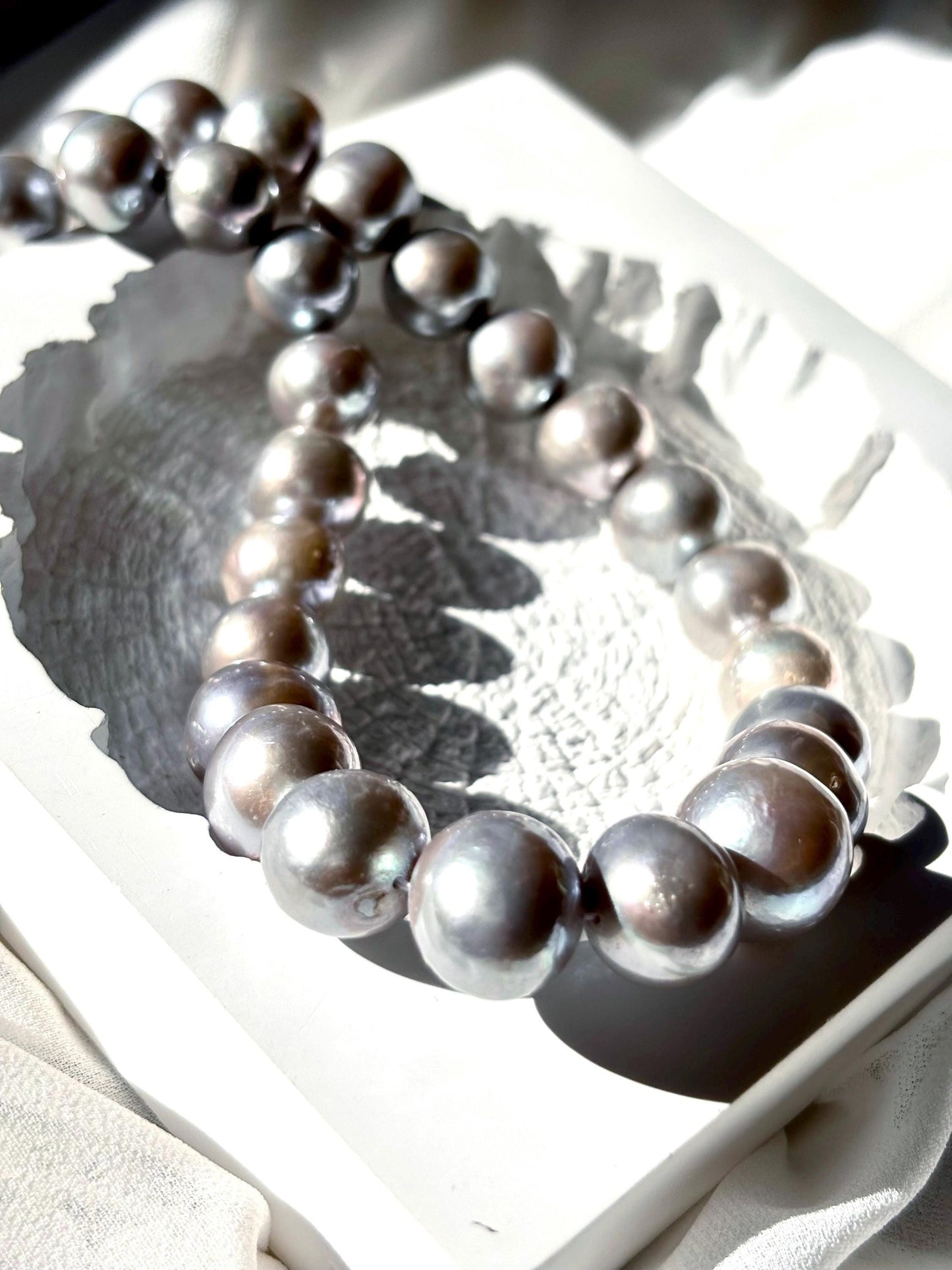 Moonshade Reverie - Grey Edison Freshwater Pearl Necklace | Minimalist Statement Jewelry Gift for Her
