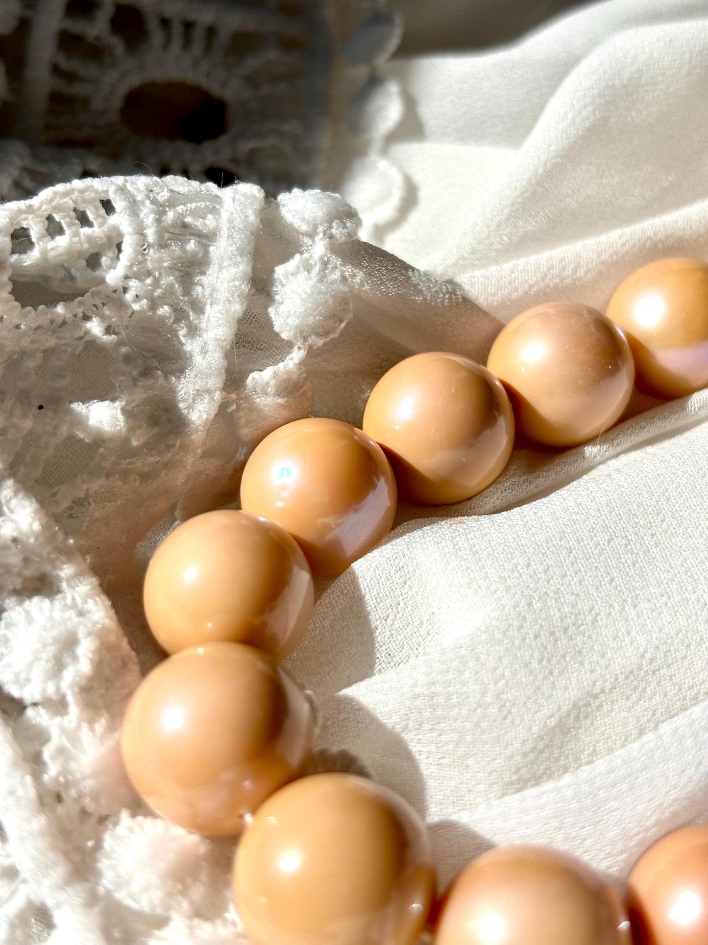 Velvet Aura - Nude Baroque Pearl Necklace, Minimalist Freshwater Pearl Jewelry, Gift for Mum, June Birthstone