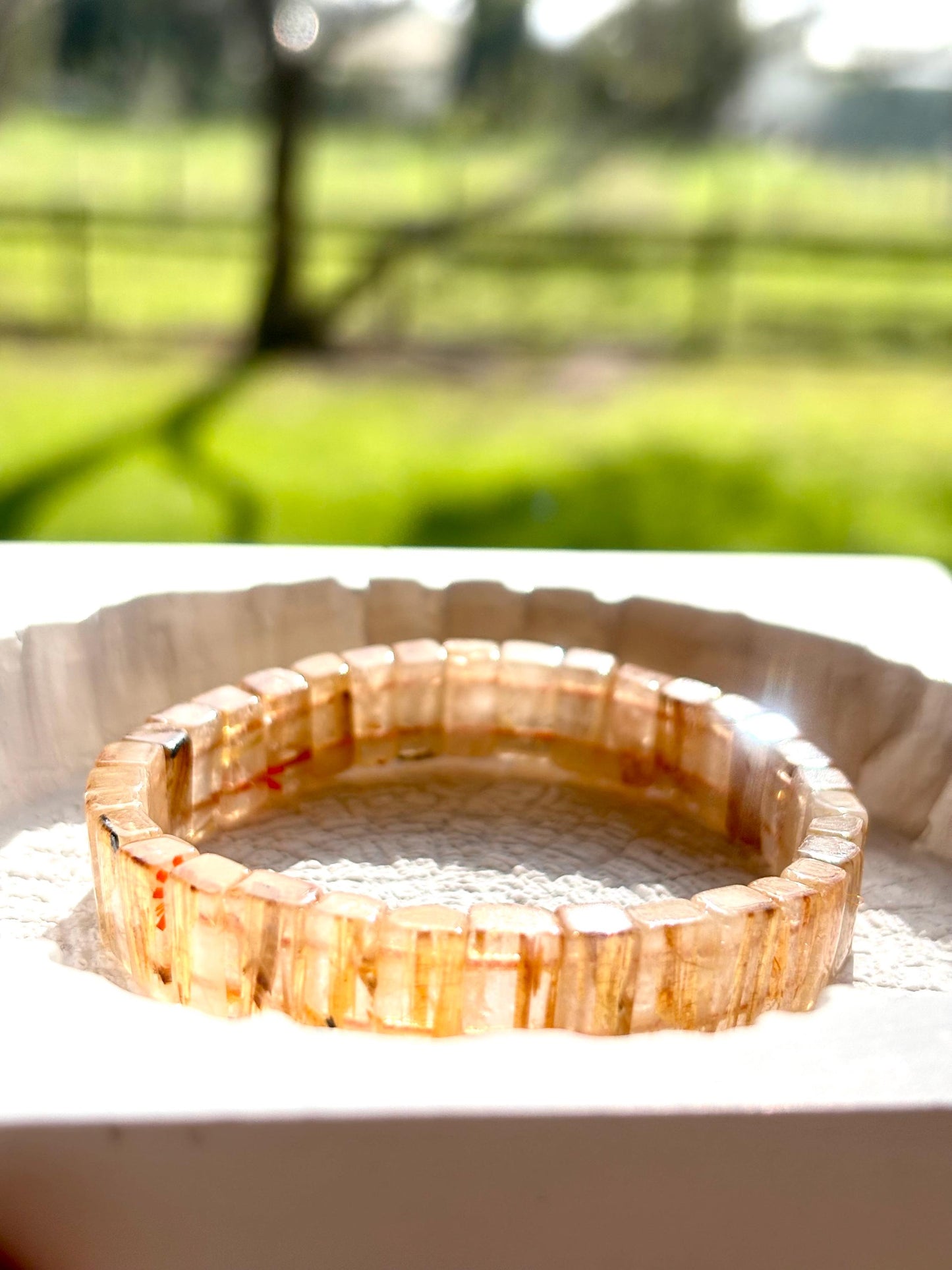 Solaris Veil - Golden Rutilated Quartz Bracelet