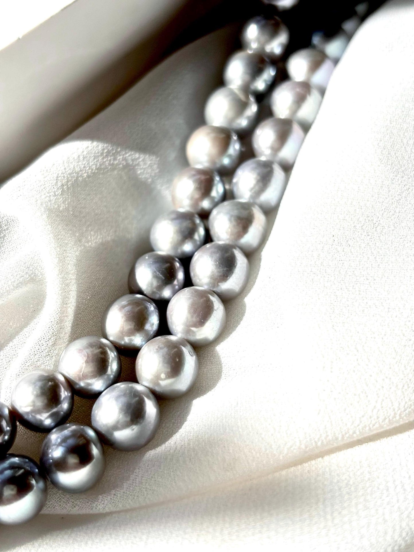 Moonmist Whisper - Silver Grey Pearl Necklace