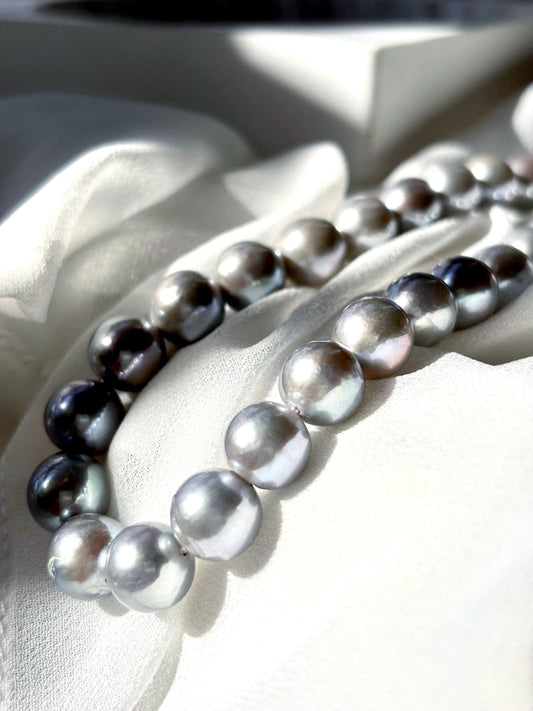 Moonmist Whisper - Silver Grey Pearl Necklace