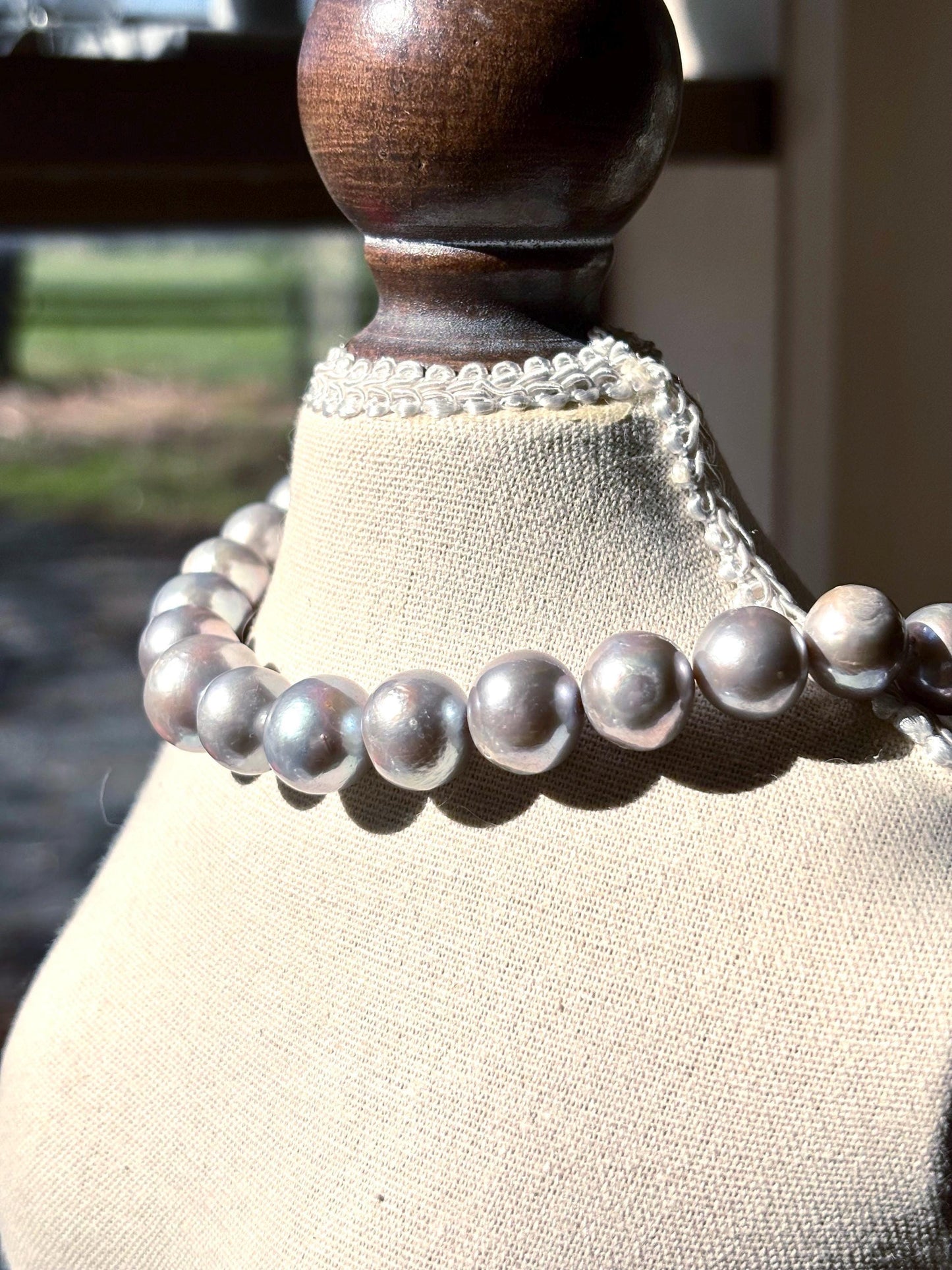 Moonshade Reverie - Grey Edison Freshwater Pearl Necklace | Minimalist Statement Jewelry Gift for Her