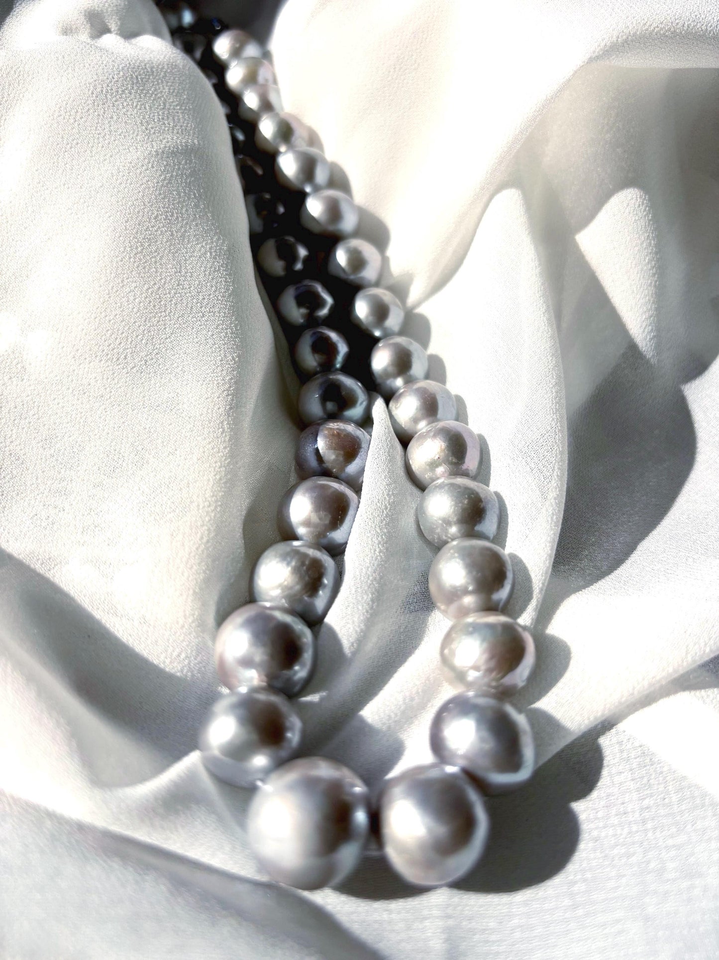 Moonshade Reverie - Grey Edison Freshwater Pearl Necklace | Minimalist Statement Jewelry Gift for Her