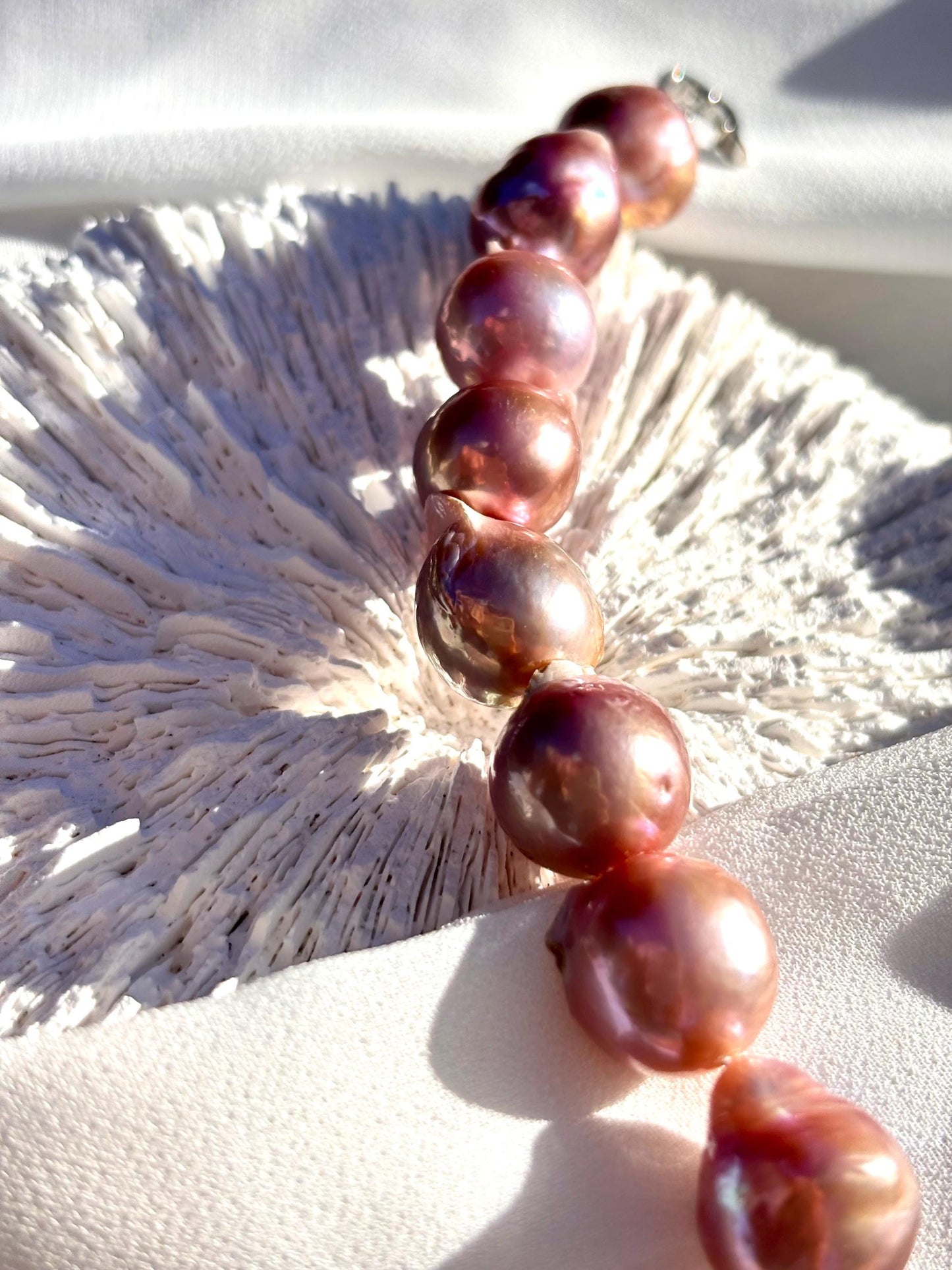 Velvet Moon-Freshwater Purple Baroque Pearl | Dainty Pearl Jewelry | Minimalist Sterling Silver Bracelet for Her