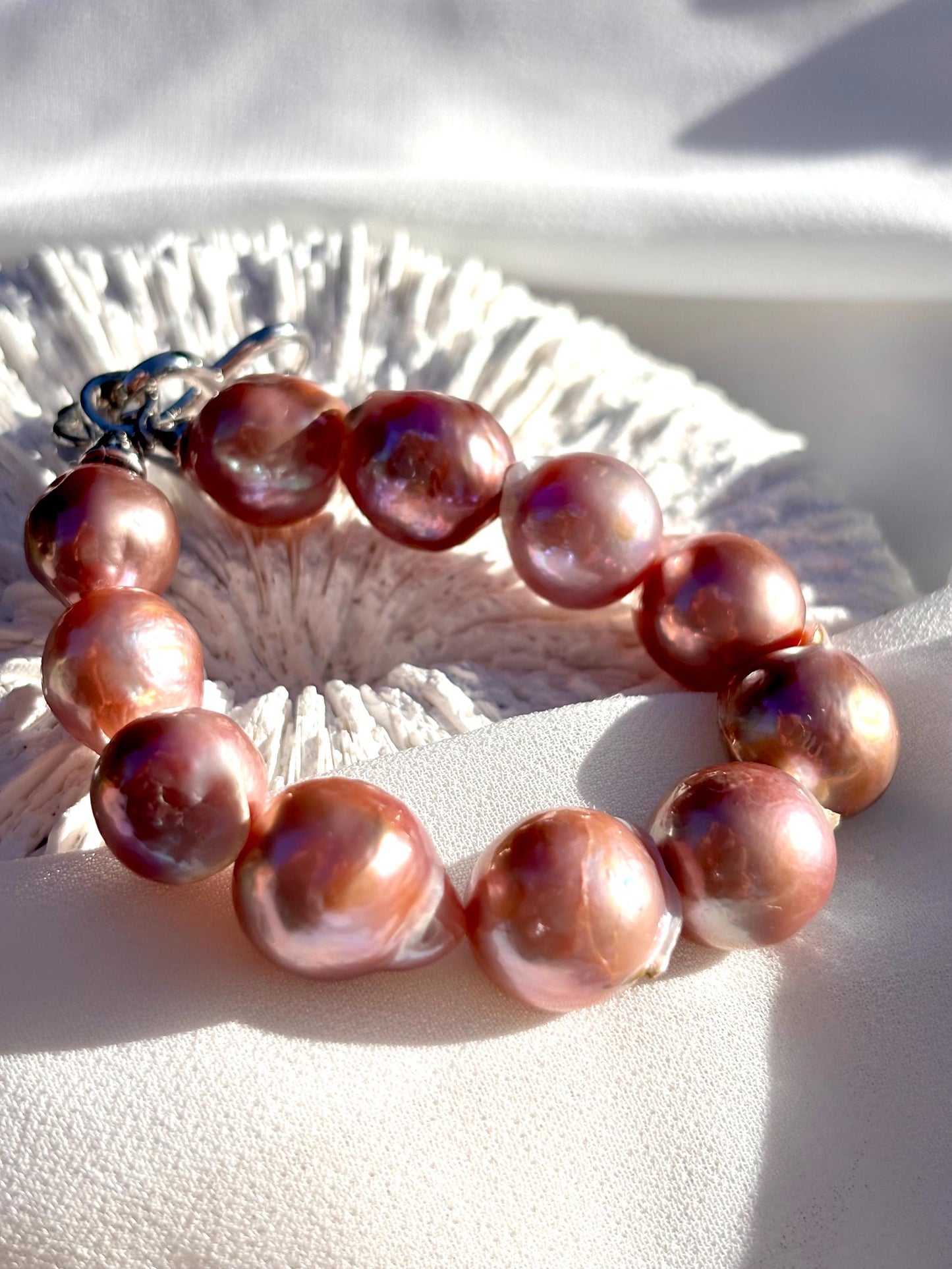 Velvet Moon-Freshwater Purple Baroque Pearl | Dainty Pearl Jewelry | Minimalist Sterling Silver Bracelet for Her