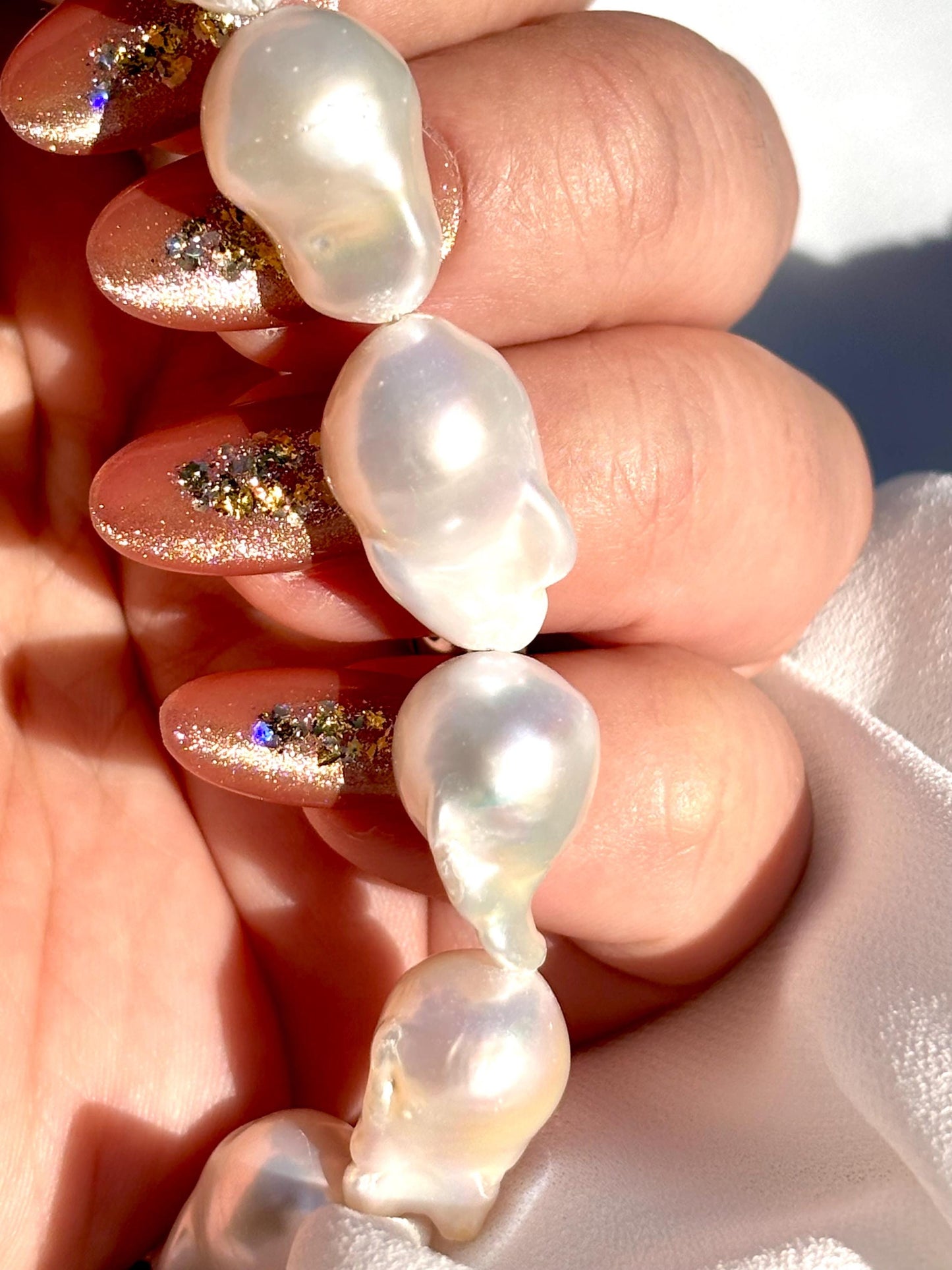 Luna Tide - White Fishtail Baroque Pearl | Freshwater Pearl Jewelry | Sterling Silver Bracelet for Her