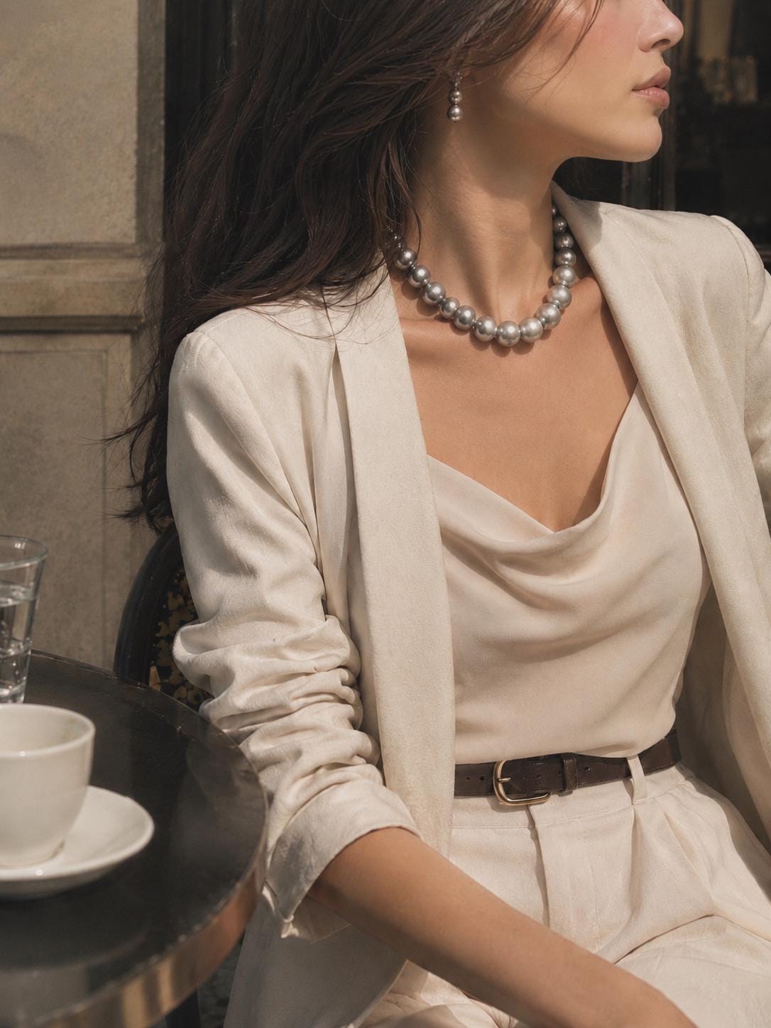 Moonshade Reverie - Grey Edison Freshwater Pearl Necklace | Minimalist Statement Jewelry Gift for Her