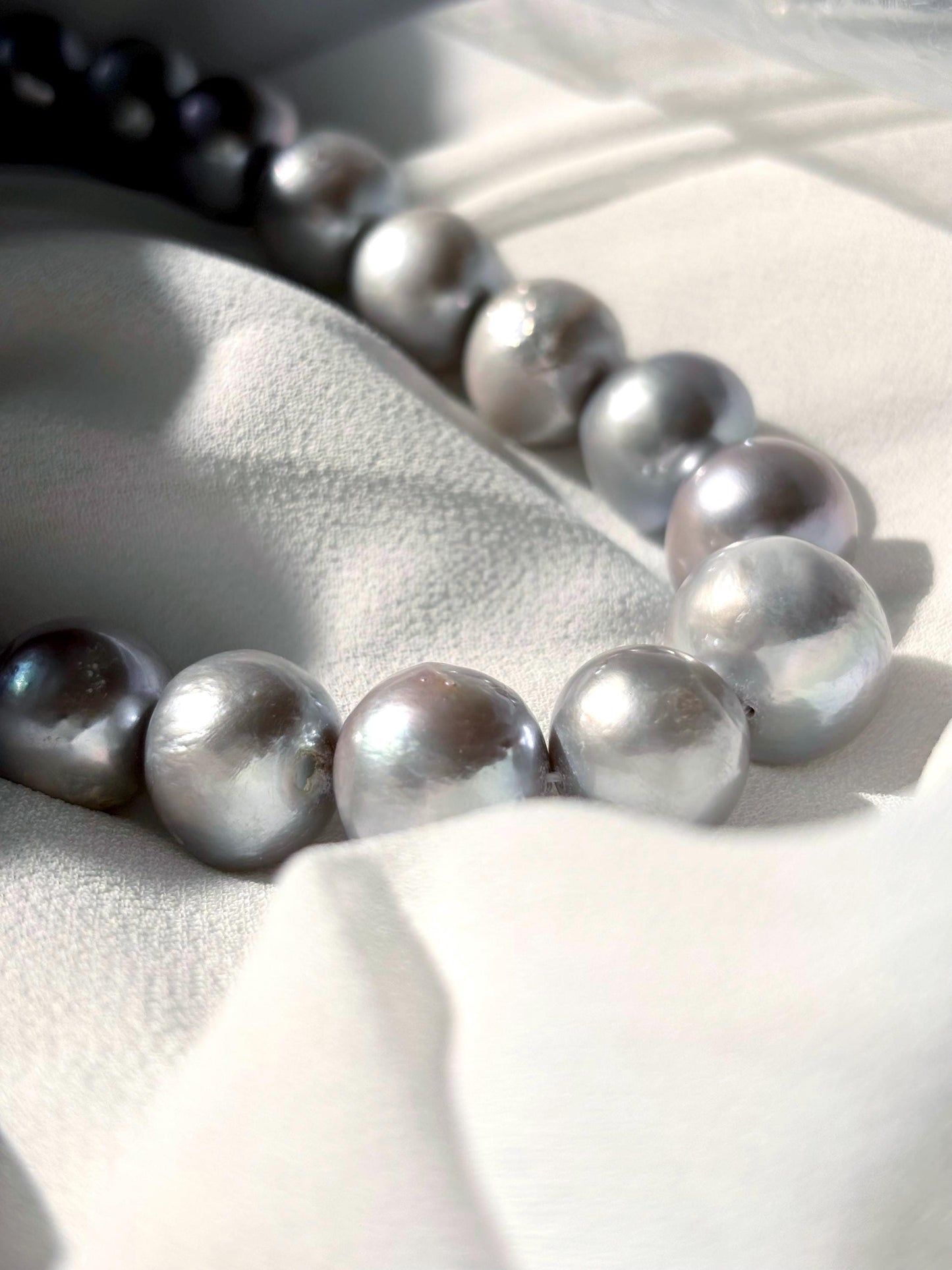 Moonshade Reverie - Grey Edison Freshwater Pearl Necklace | Minimalist Statement Jewelry Gift for Her