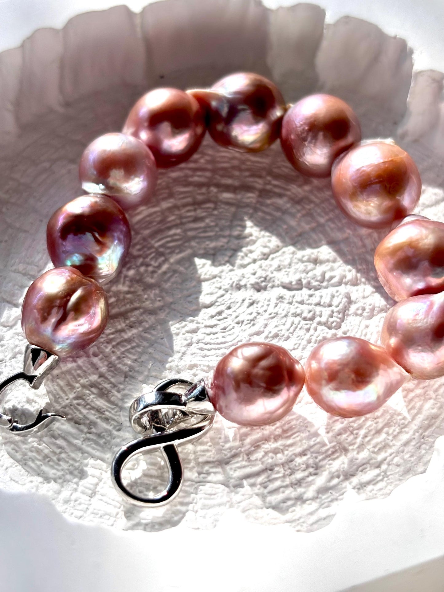 Velvet Moon-Freshwater Purple Baroque Pearl | Dainty Pearl Jewelry | Minimalist Sterling Silver Bracelet for Her