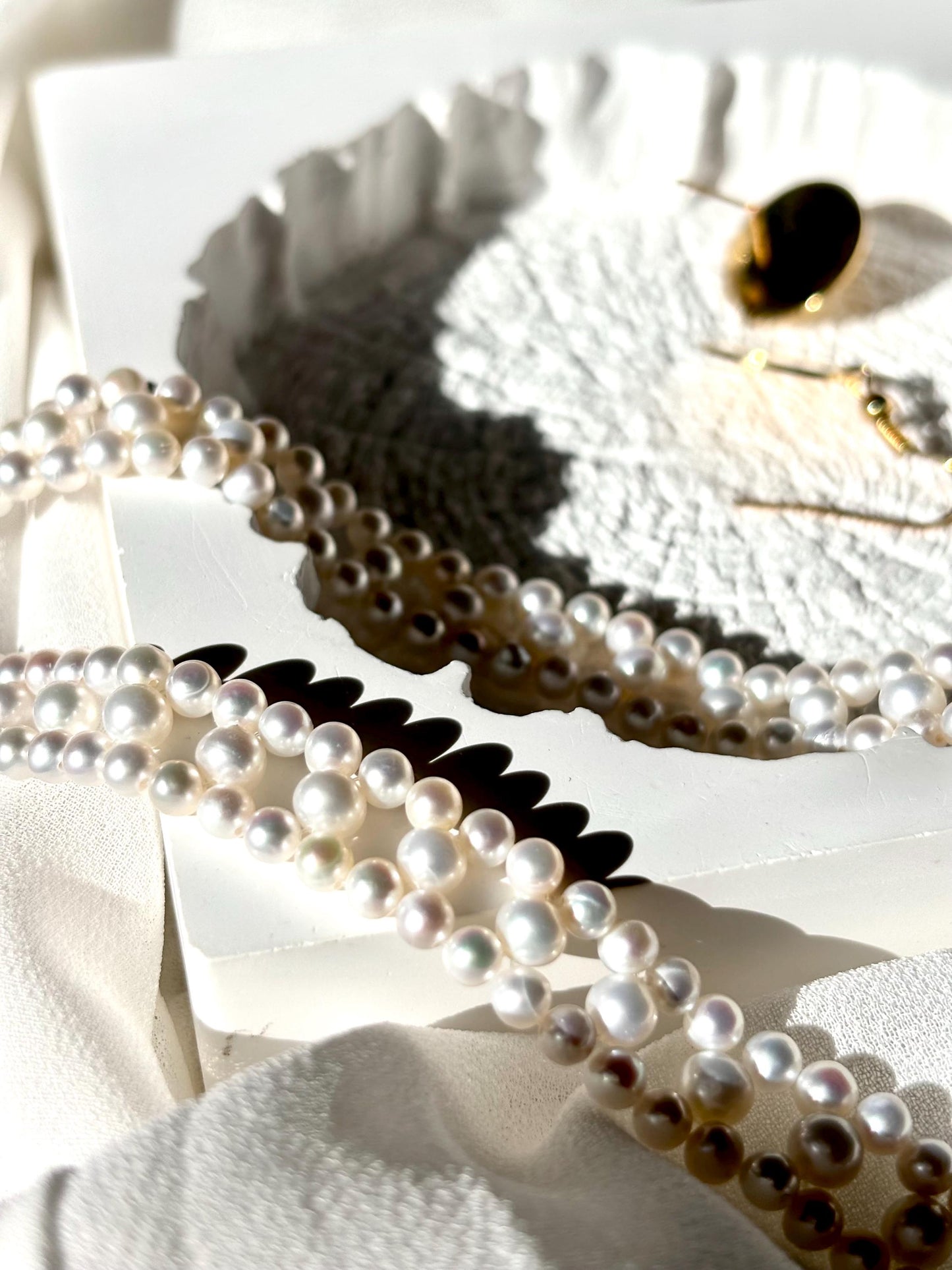 Vintage Woven Freshwater Pearl Necklace | Romantic Pearl Choker | 925 Sterling Silver Clasp | Timeless Bridal Jewelry