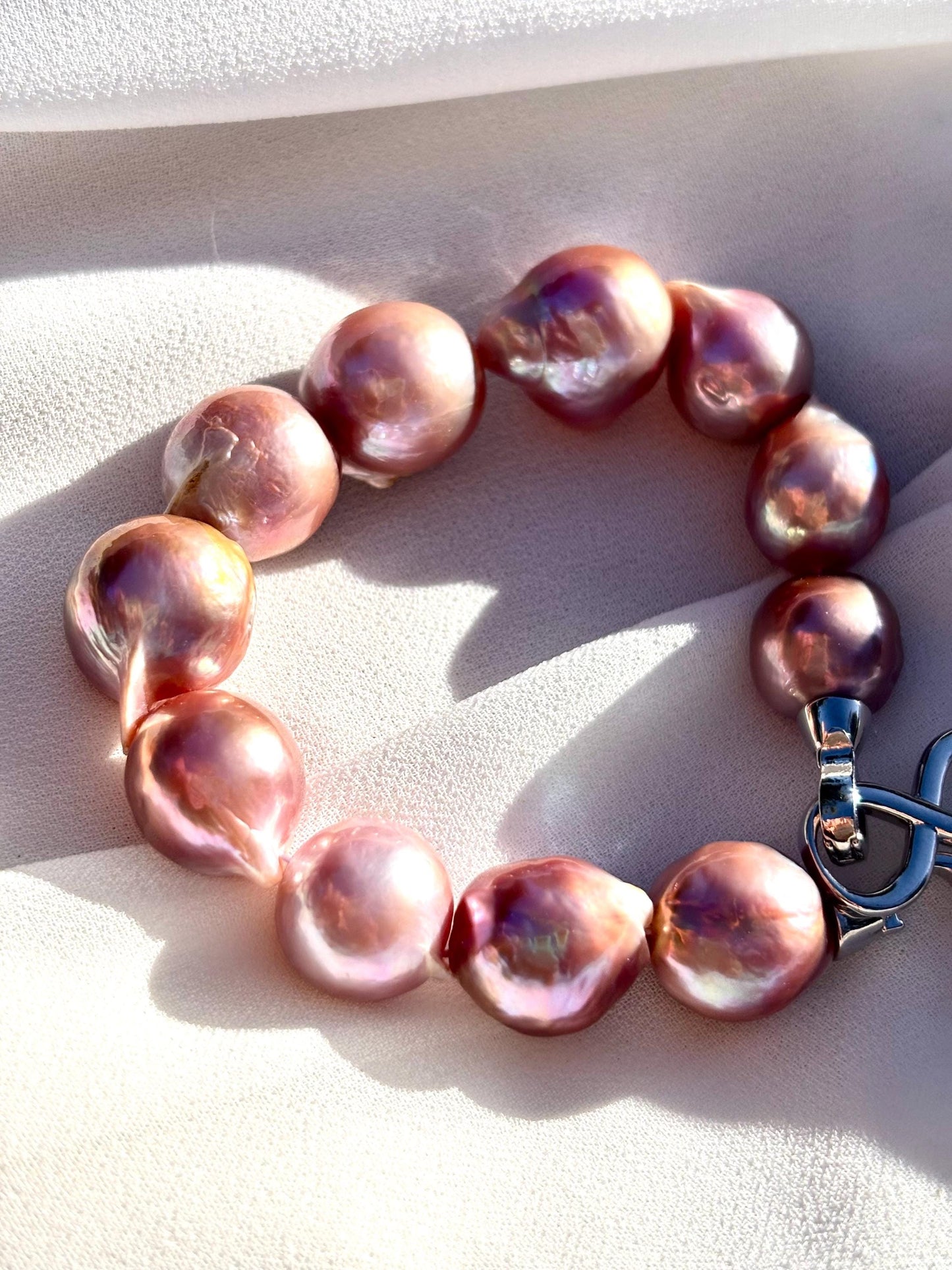 Velvet Moon-Freshwater Purple Baroque Pearl | Dainty Pearl Jewelry | Minimalist Sterling Silver Bracelet for Her