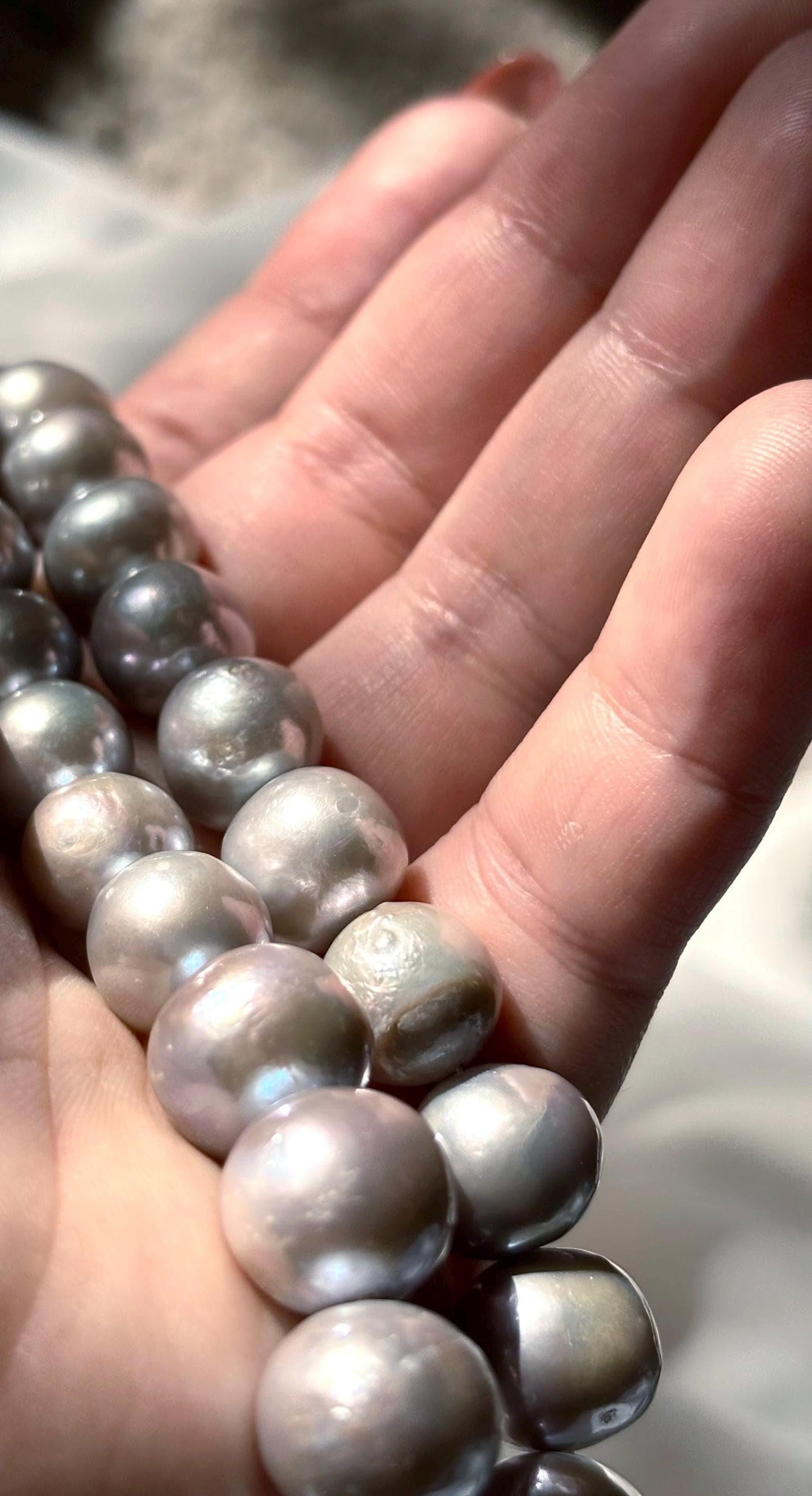 Moonshade Reverie - Grey Edison Freshwater Pearl Necklace | Minimalist Statement Jewelry Gift for Her
