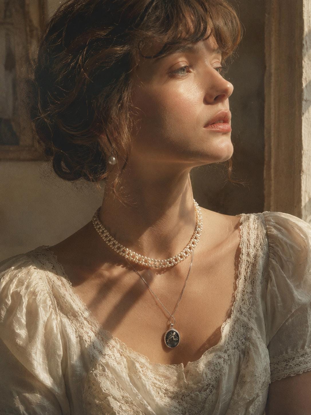 Vintage Woven Freshwater Pearl Necklace | Romantic Pearl Choker | 925 Sterling Silver Clasp | Timeless Bridal Jewelry