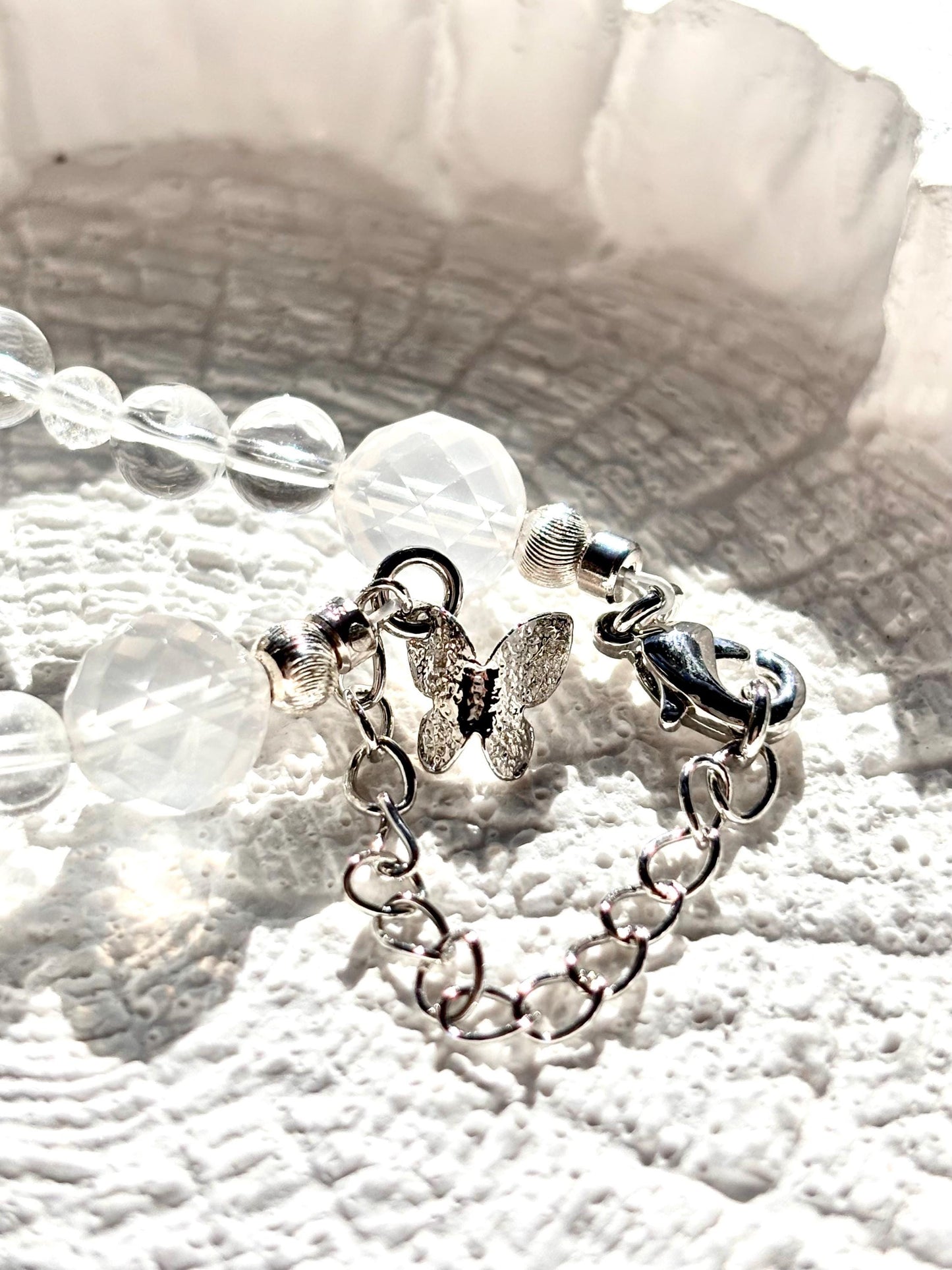 Lunareth - White Crystal Pearl Necklace | Freshwater Pearl Jewelry | Clear Quartz Spiritual Necklace | Elegant Healing Jewelry Gift