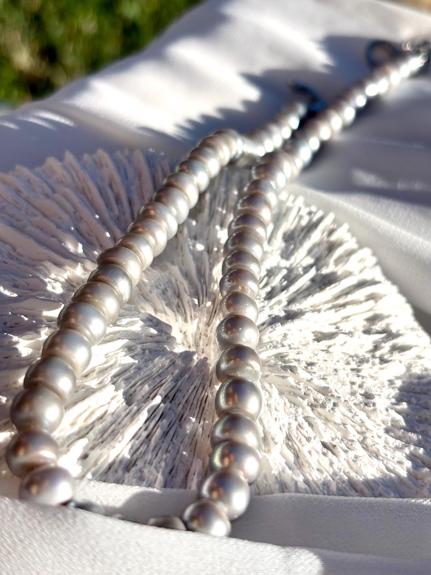Matte Grey Baroque Pearl Necklace | Freshwater Pearls, Silver Clasp, Everyday Elegance