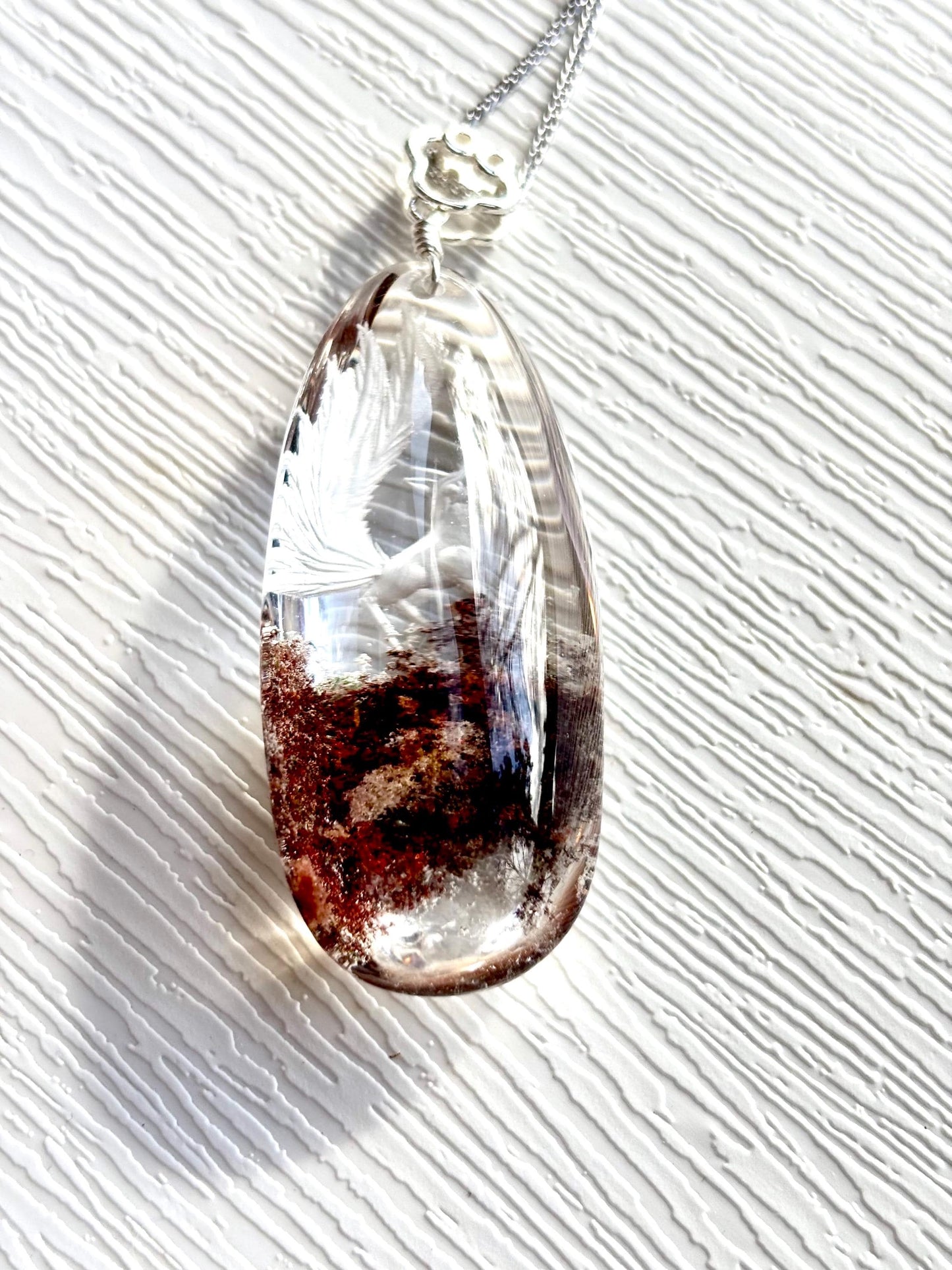 Celestial Fox –  Phantom Quartz Pendant | Sterling Silver Necklace | Nature Landscape Crystal | Spiritual Jewelry