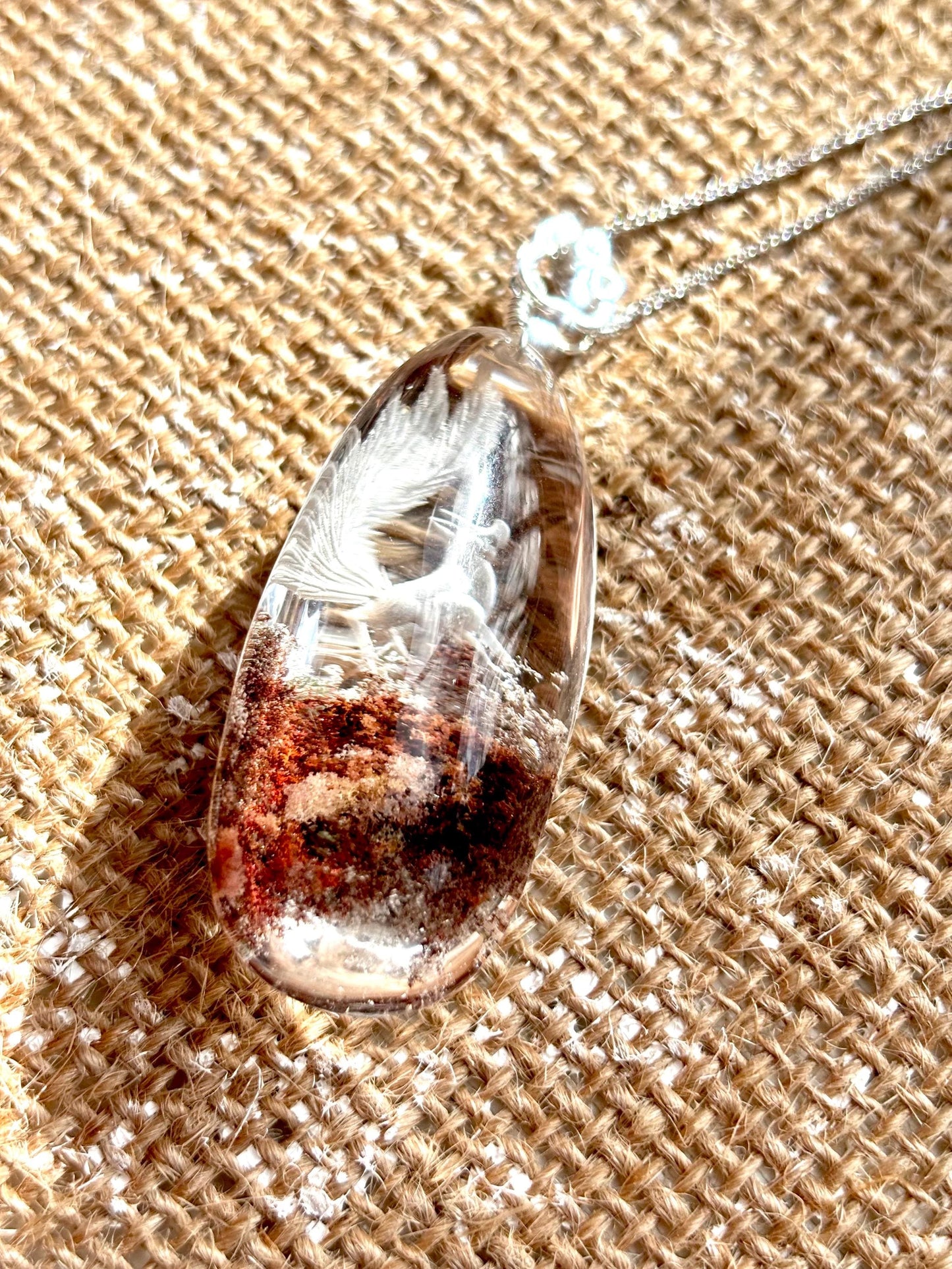 Celestial Fox –  Phantom Quartz Pendant | Sterling Silver Necklace | Nature Landscape Crystal | Spiritual Jewelry
